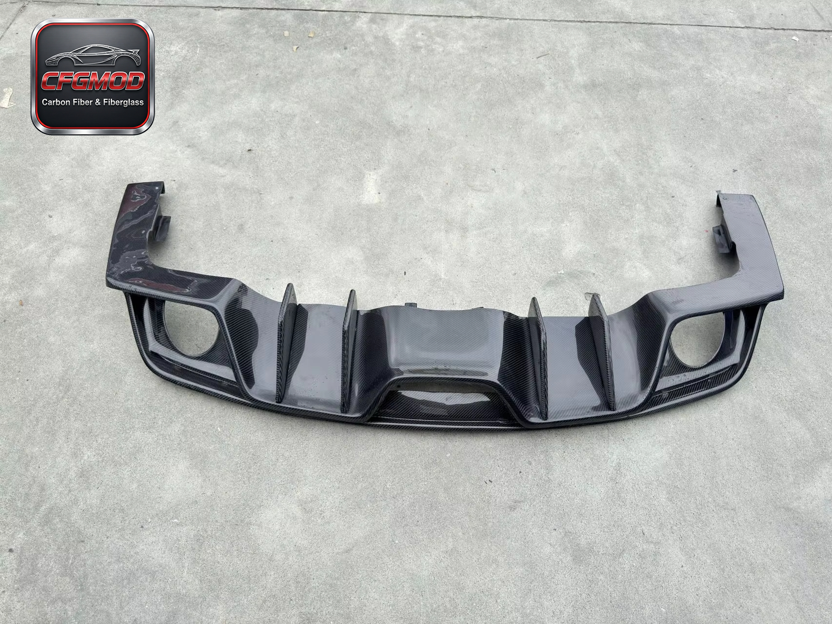 AC Style Carbon Fiber Rear Bumper Lip Diffuser for 2015-2017 Ford Mustang Tuning Parts — 8