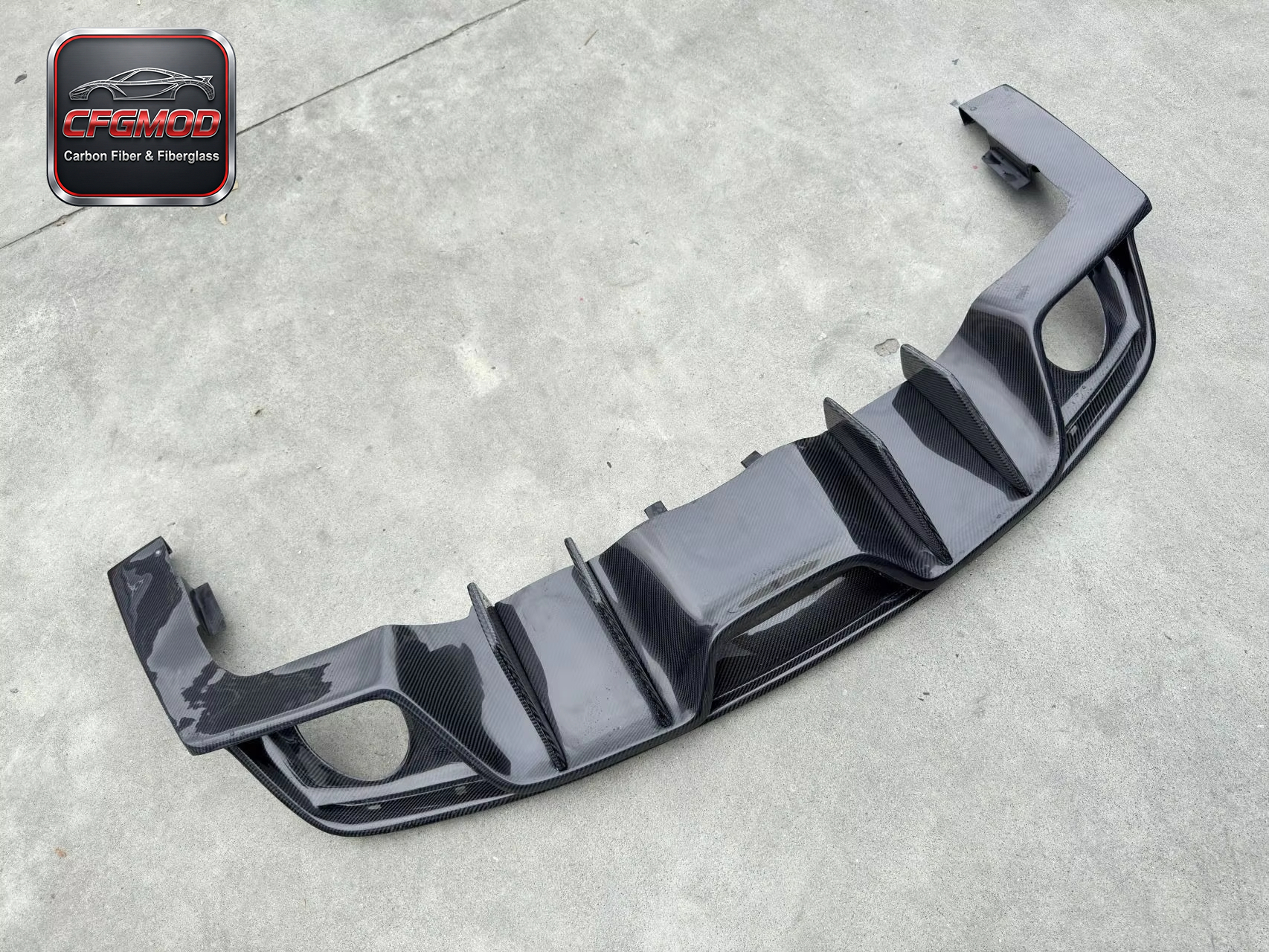 AC Style Carbon Fiber Rear Bumper Lip Diffuser for 2015-2017 Ford Mustang Tuning Parts — 9
