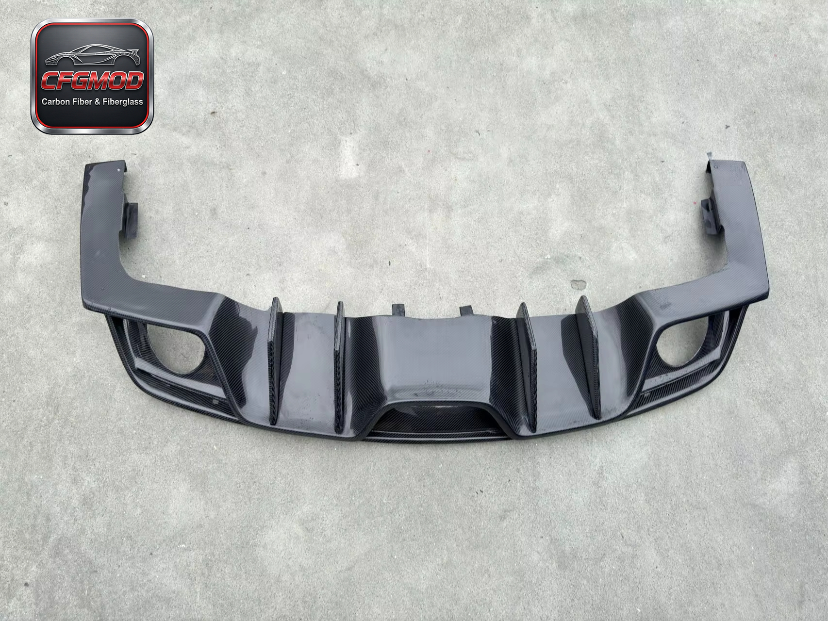 AC Style Carbon Fiber Rear Bumper Lip Diffuser for 2015-2017 Ford Mustang Tuning Parts — 10