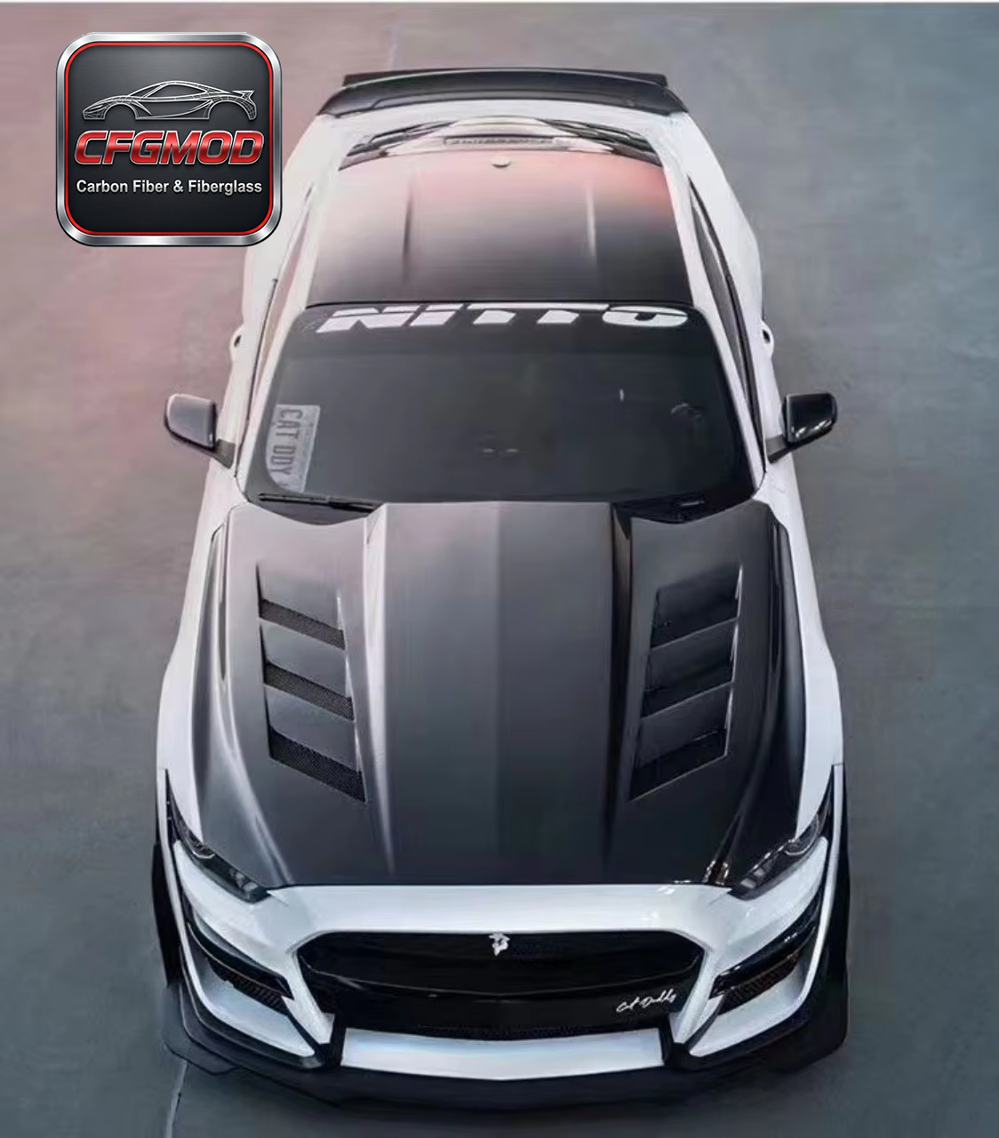 AC Style Carbon Fiber Rear Bumper Lip Diffuser for 2015-2017 Ford Mustang Tuning Parts — 1