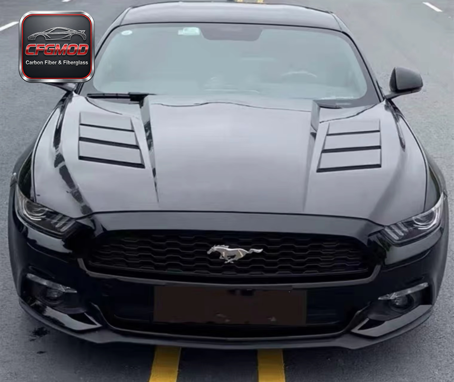 AC Style Carbon Fiber Rear Bumper Lip Diffuser for 2015-2017 Ford Mustang Tuning Parts — 7