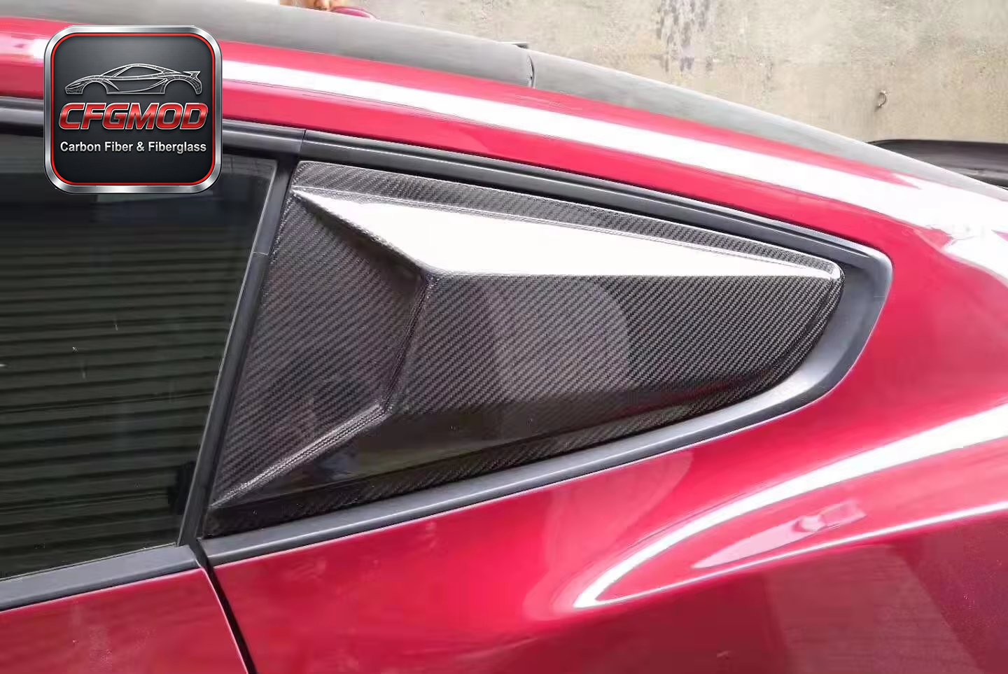 Carbon Fiber R Design Rear Side Window Louver Shutter Cover for Ford Mustang 2015-2023 Accessories — 3