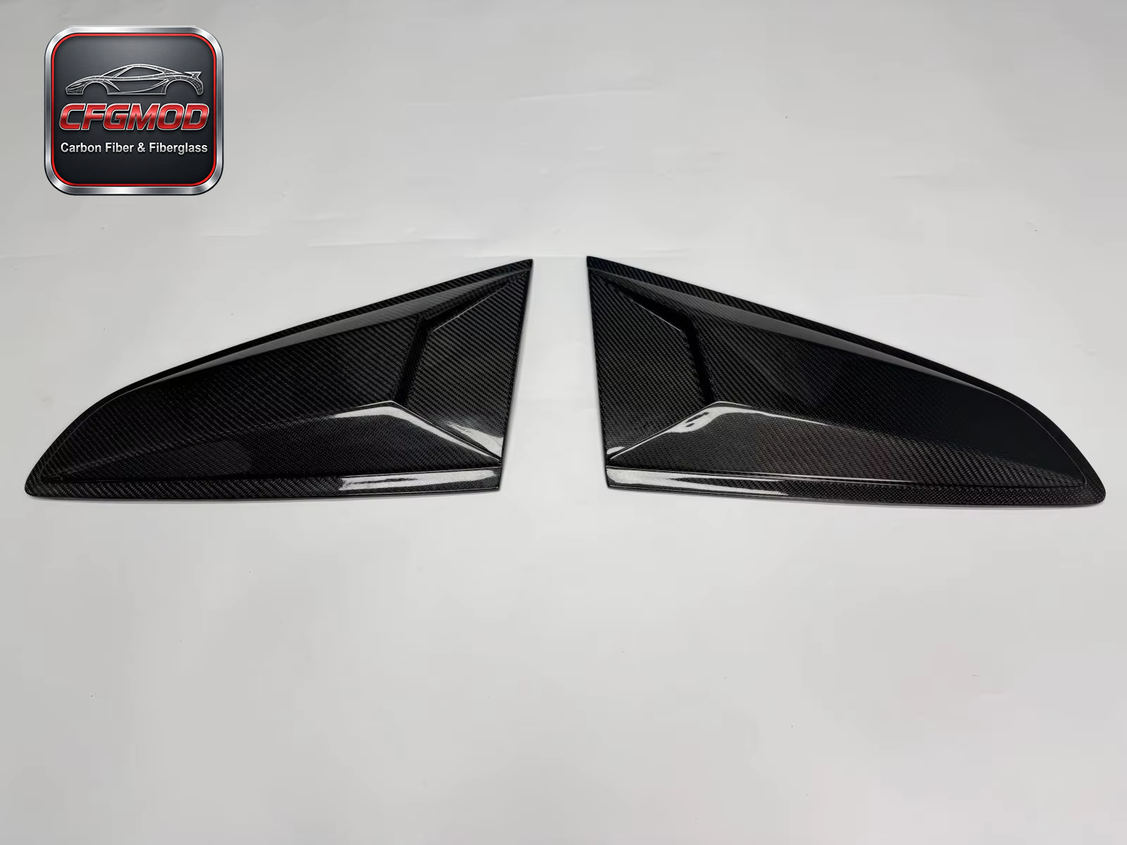 Carbon Fiber R Design Rear Side Window Louver Shutter Cover for Ford Mustang 2015-2023 Accessories — 5