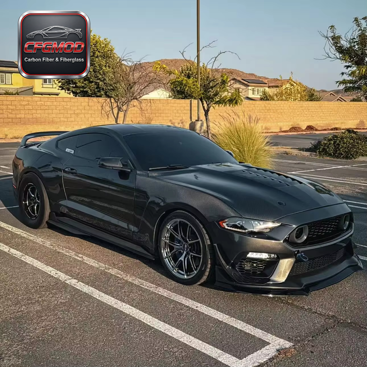 Carbon Fiber GT500 Design Engine Bonnet Hood Cover for Ford Mustang 2015-2023 Modification Accessories — 1