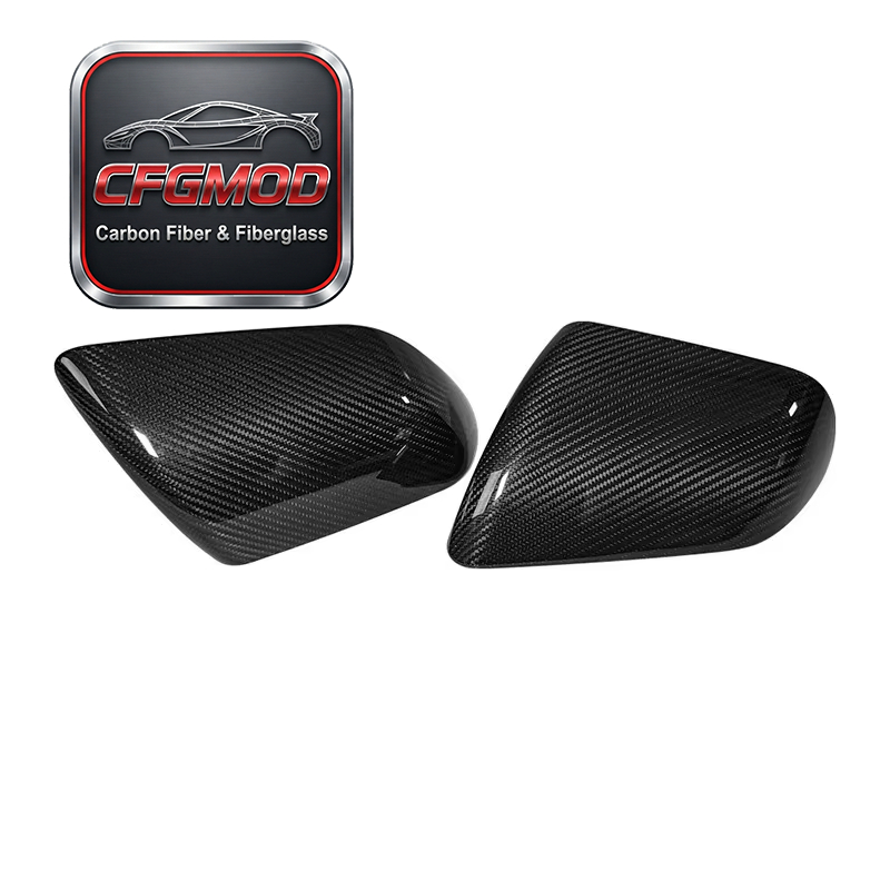 Dry Carbon Fiber Add-on Rearview Mirror Covers Caps for 2015-2023 Ford Mustang Tuning Parts — 3