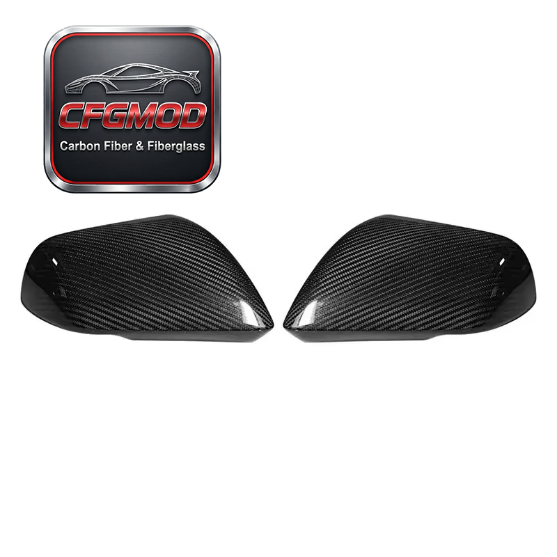 Dry Carbon Fiber Add-on Rearview Mirror Covers Caps for 2015-2023 Ford Mustang Tuning Parts — 4