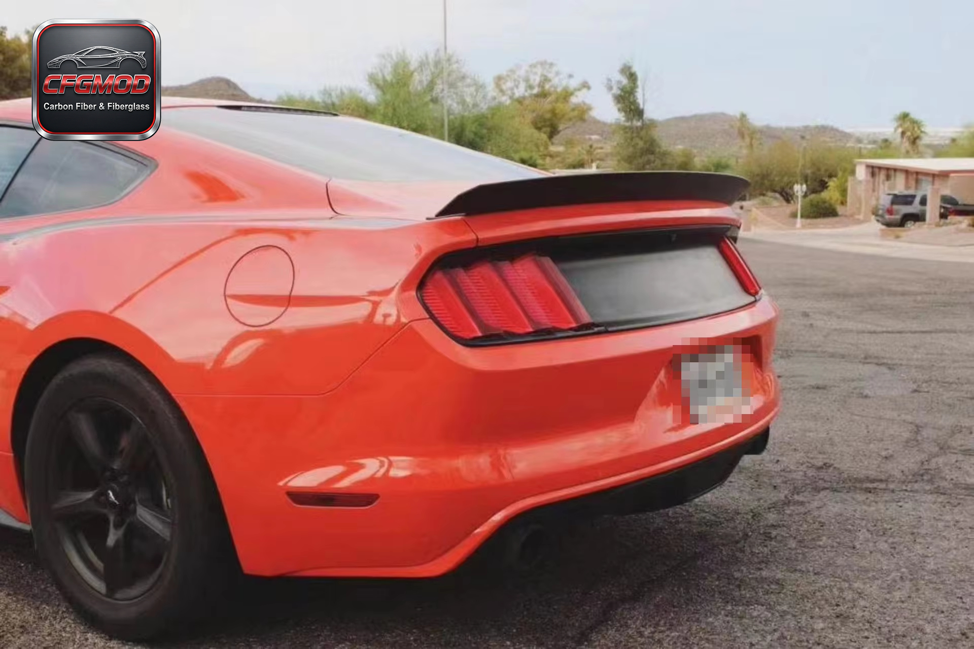 RTR Style Carbon Fiber Rear Trunk Spoiler Wing for 2015-2023 Ford Mustang Tuning Parts — 3