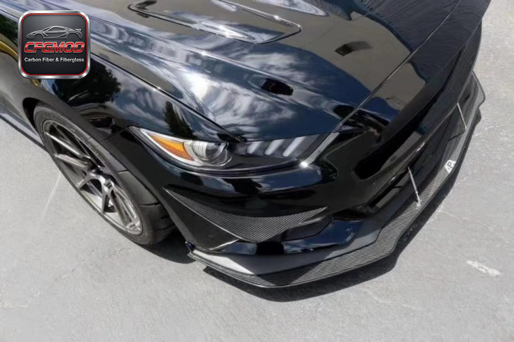 Carbon Fiber APR Design Front Winglets Bumper Splitter Fins for Ford Mustang 2015-2017 Accessories — 2