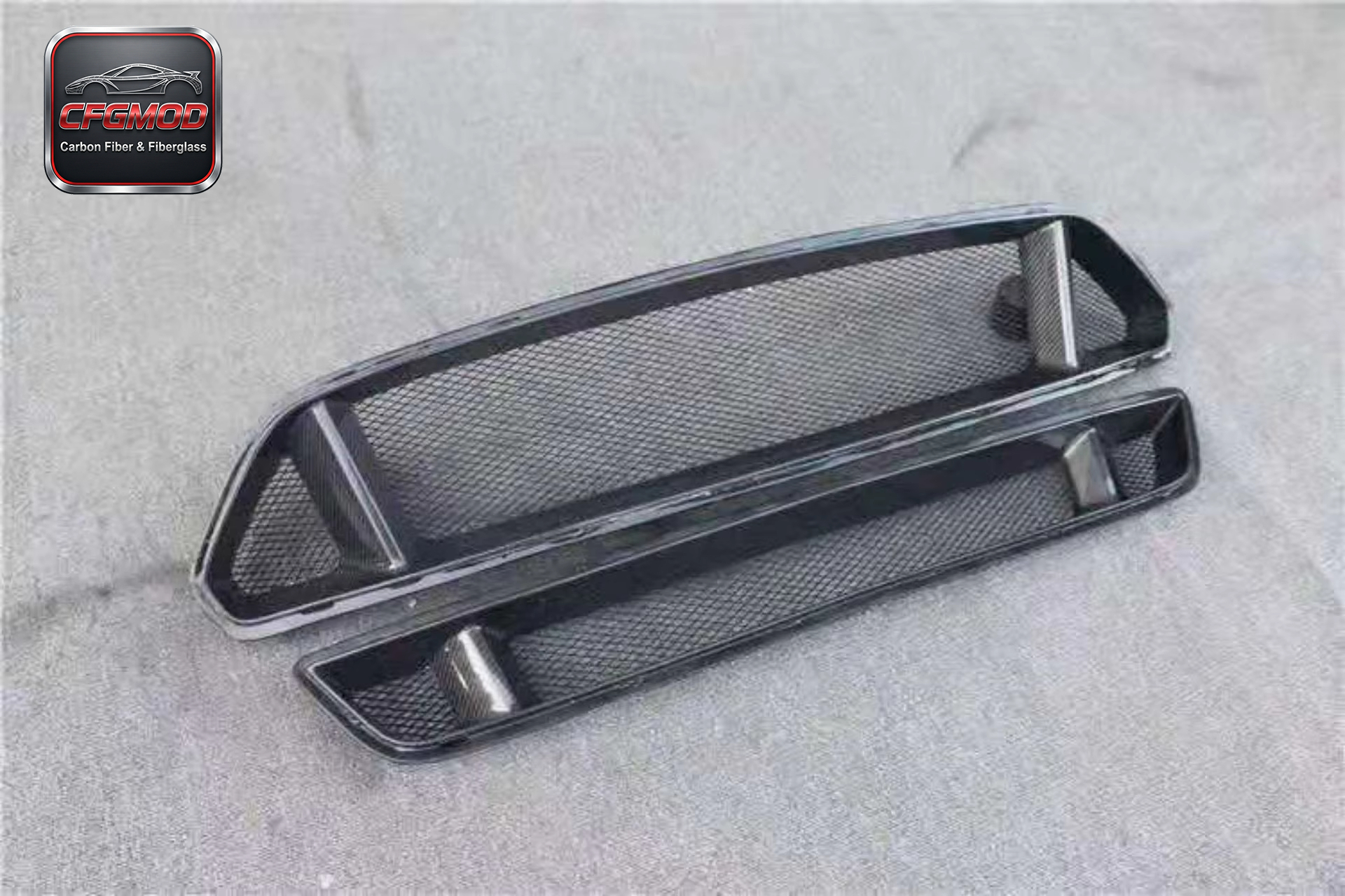 Carbon Fiber Front Bumper Upper and Lower Grille Set for 2015-2017 Ford Mustang Tuning Parts — 5