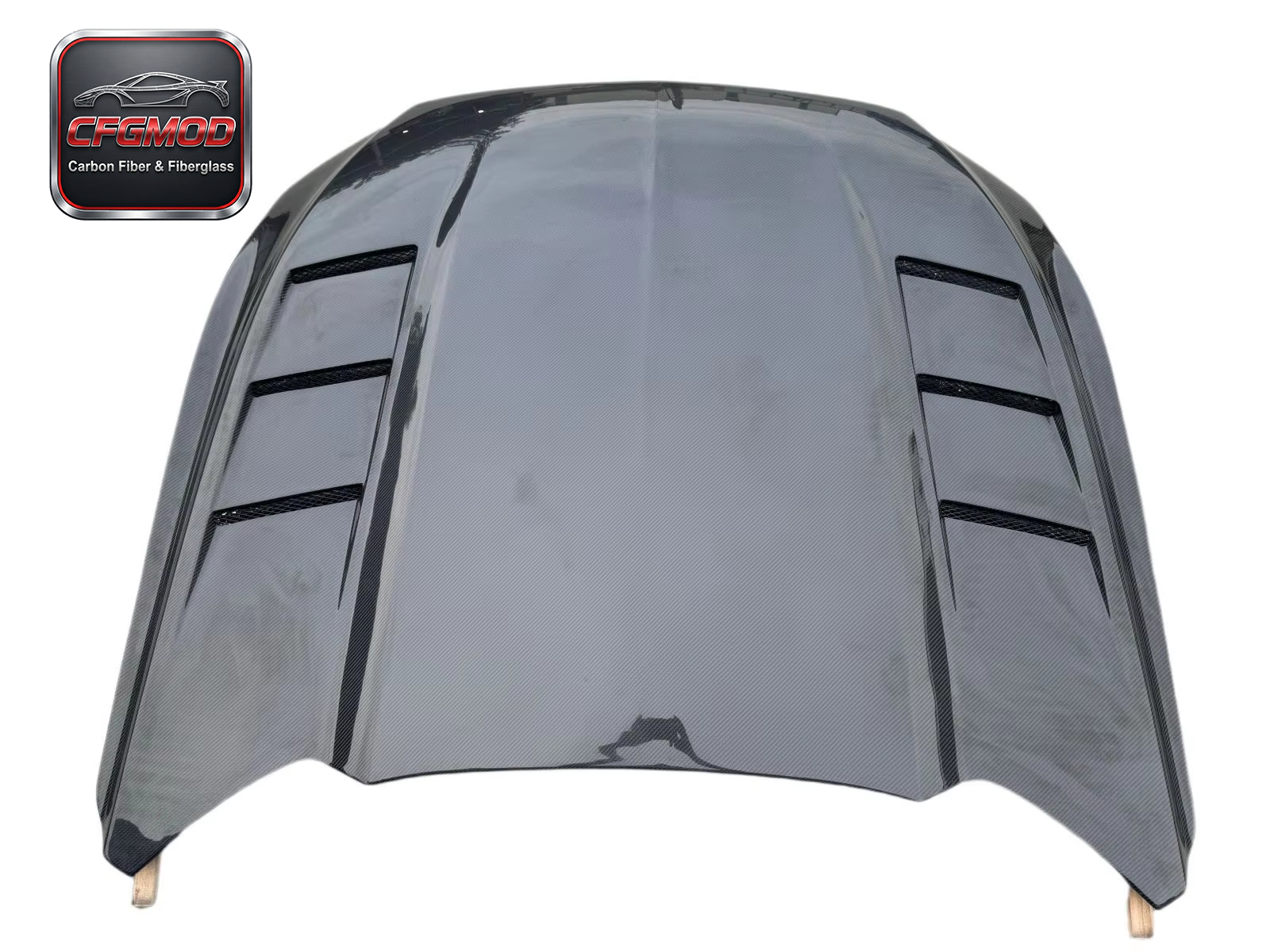 Dual-Vent Carbon Fiber Front Engine Hood Bonnet for 2015-2017 Ford Mustang Tuning Parts — 8