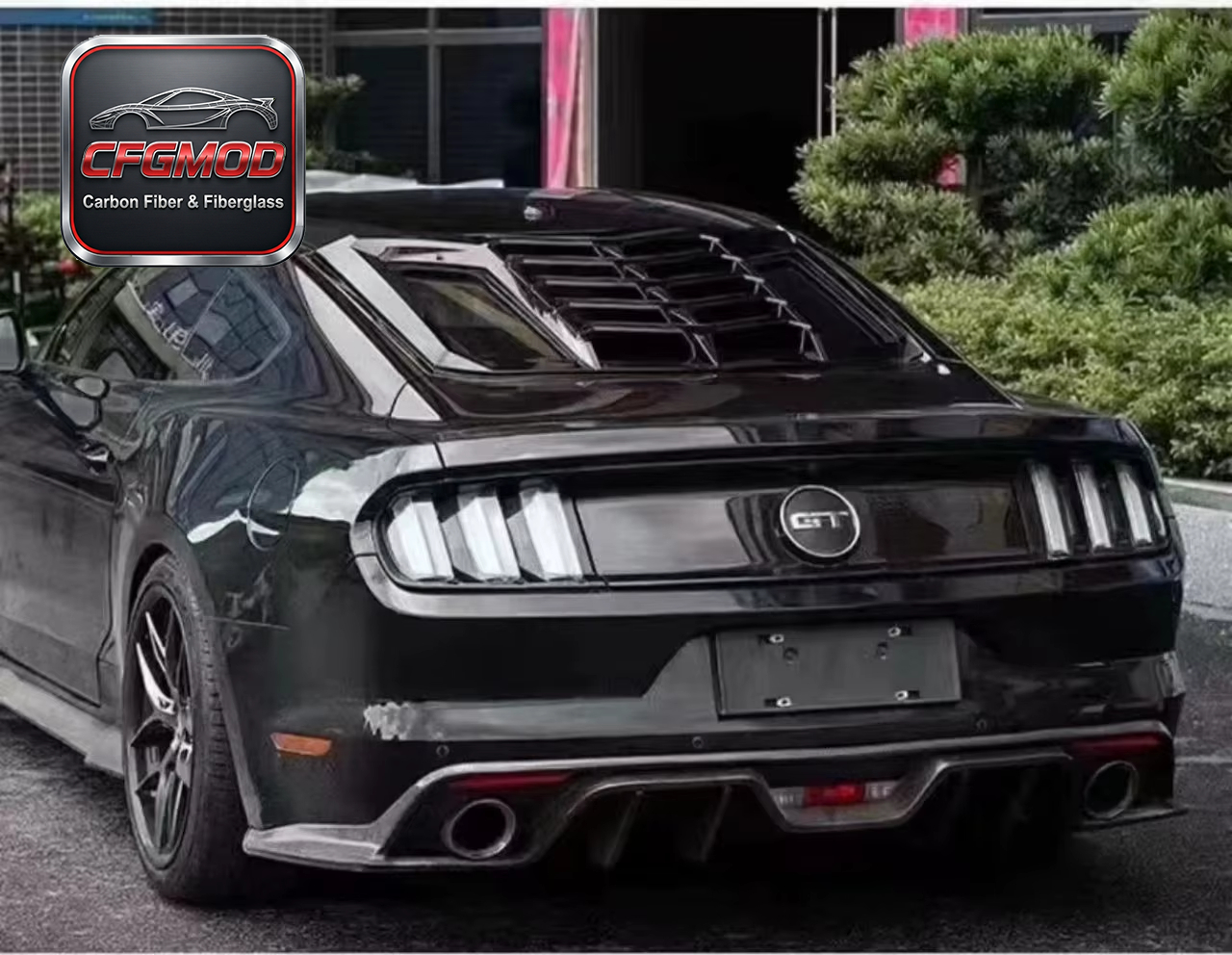 Gloss Black ABS Rear Windshield Louver Sun Shade Cover for 2015-2023 Ford Mustang Tuning Parts — 5