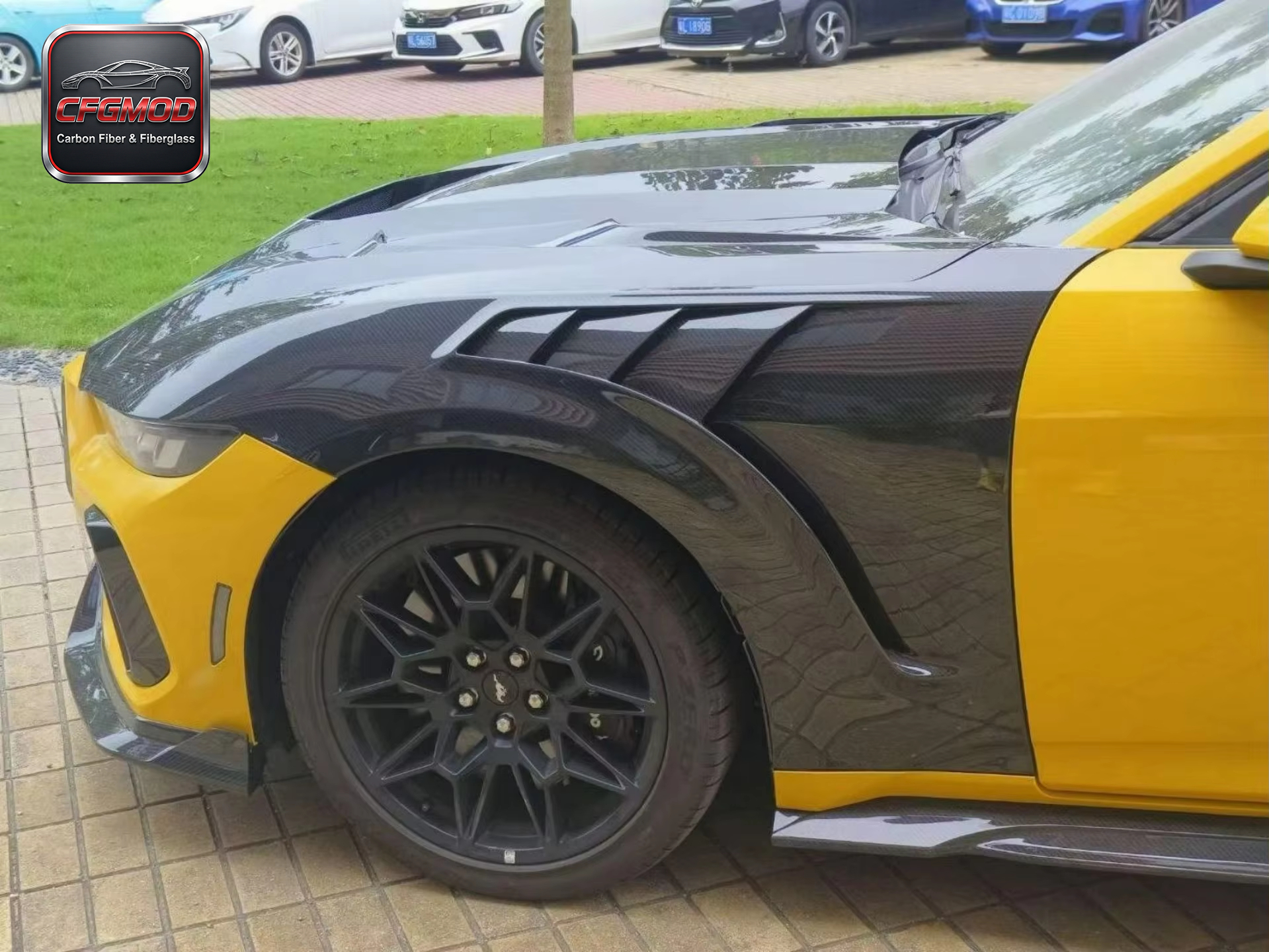 Dry Carbon Fiber JC Design Side Skirt Rocker Panels for Ford Mustang 2024 2025 2026 Accessories — 2