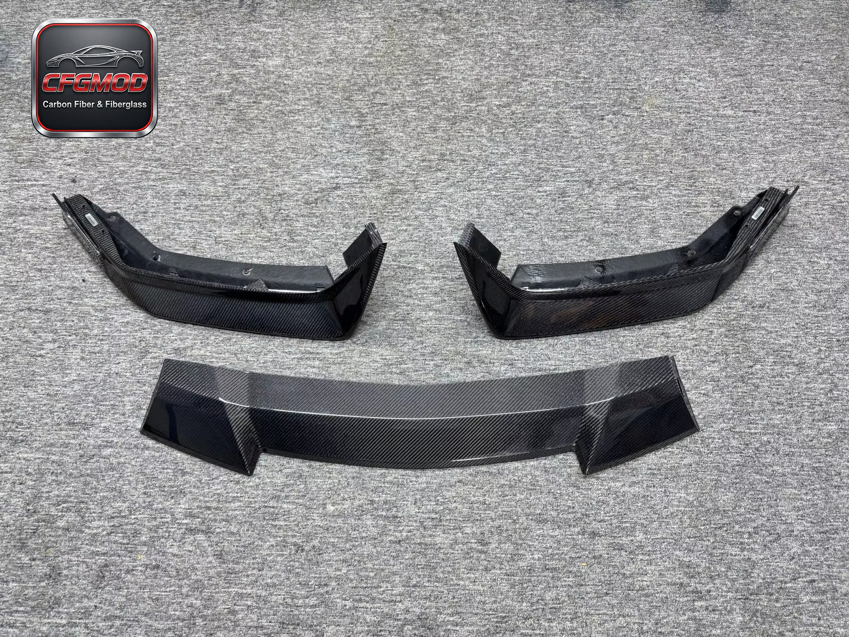S Style 3-Piece Dry Carbon Fiber Front Bumper Lip Splitter for 2024+ Ford Mustang S650 — 5