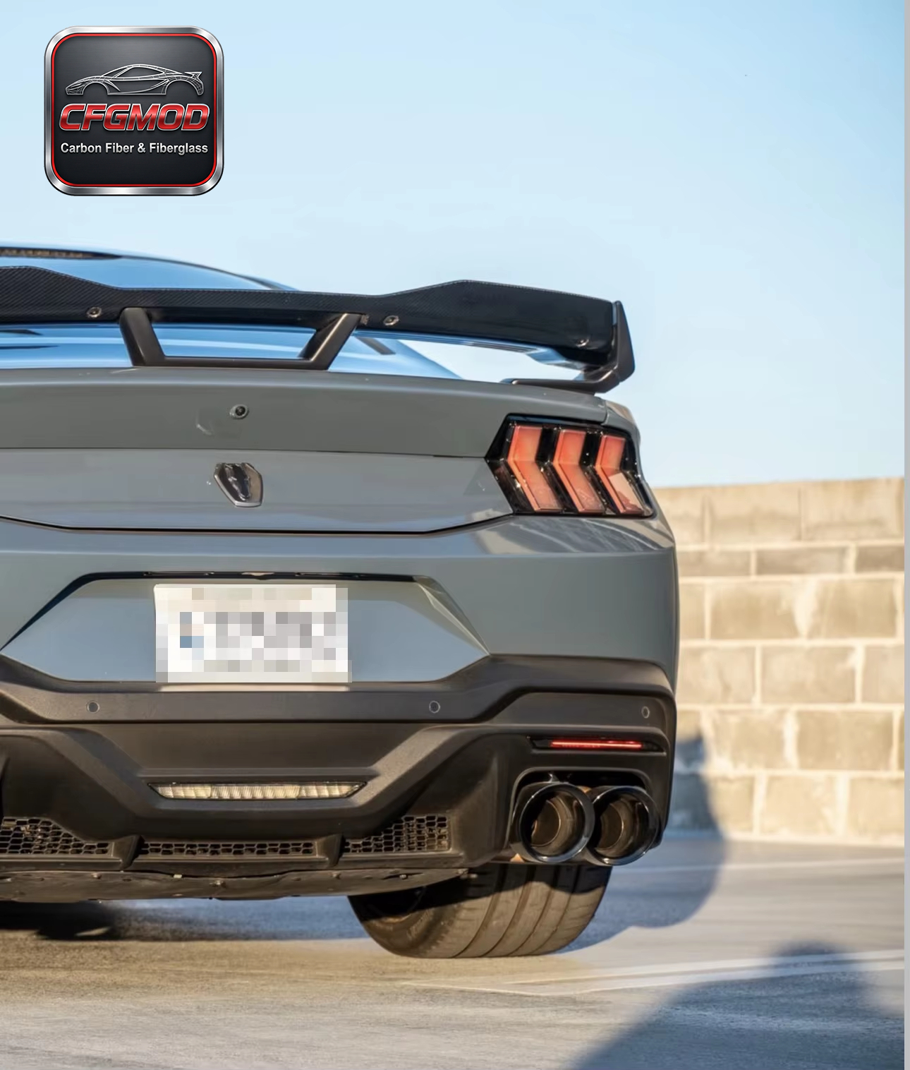 Dark Horse Style Carbon Fiber Replacement Rear Diffuser for 2024+ Ford Mustang S650 — 1