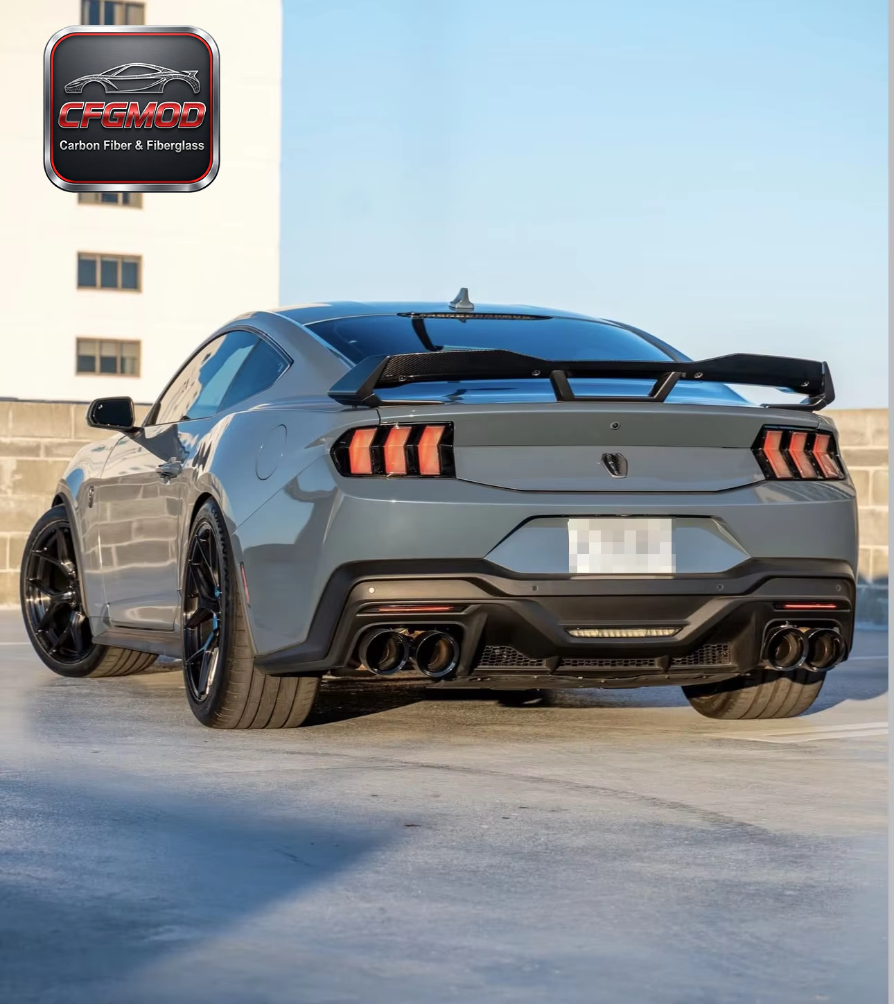 Dark Horse Style Carbon Fiber Replacement Rear Diffuser for 2024+ Ford Mustang S650 — 2