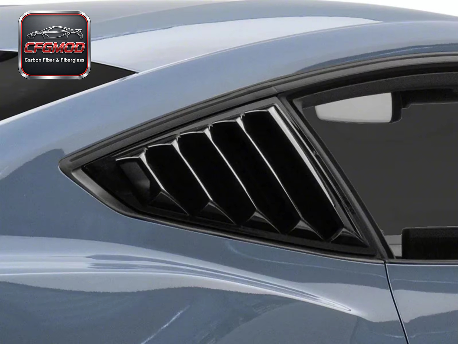 GT Style Dry Carbon Fiber Rear Window Louvers Sun Shade for 2024+ Ford Mustang S650 — 3
