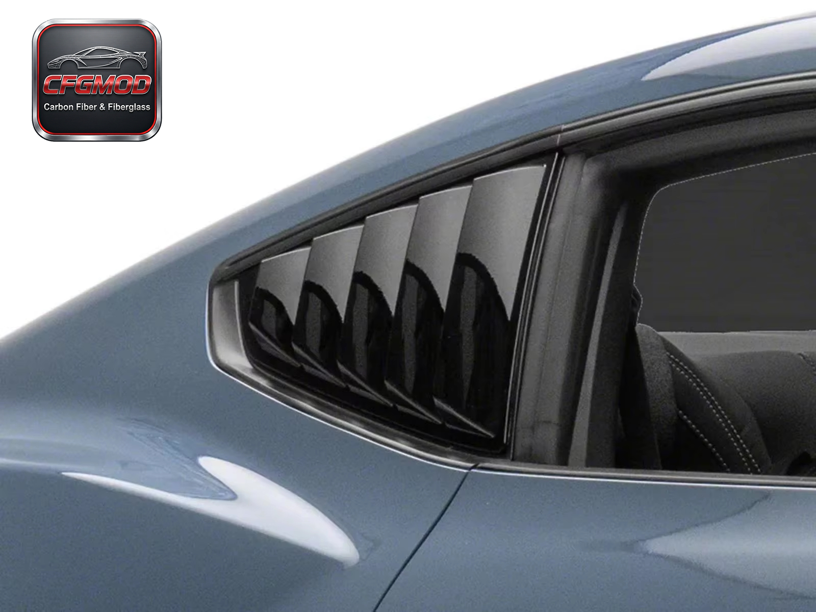 GT Style Dry Carbon Fiber Rear Window Louvers Sun Shade for 2024+ Ford Mustang S650 — 4