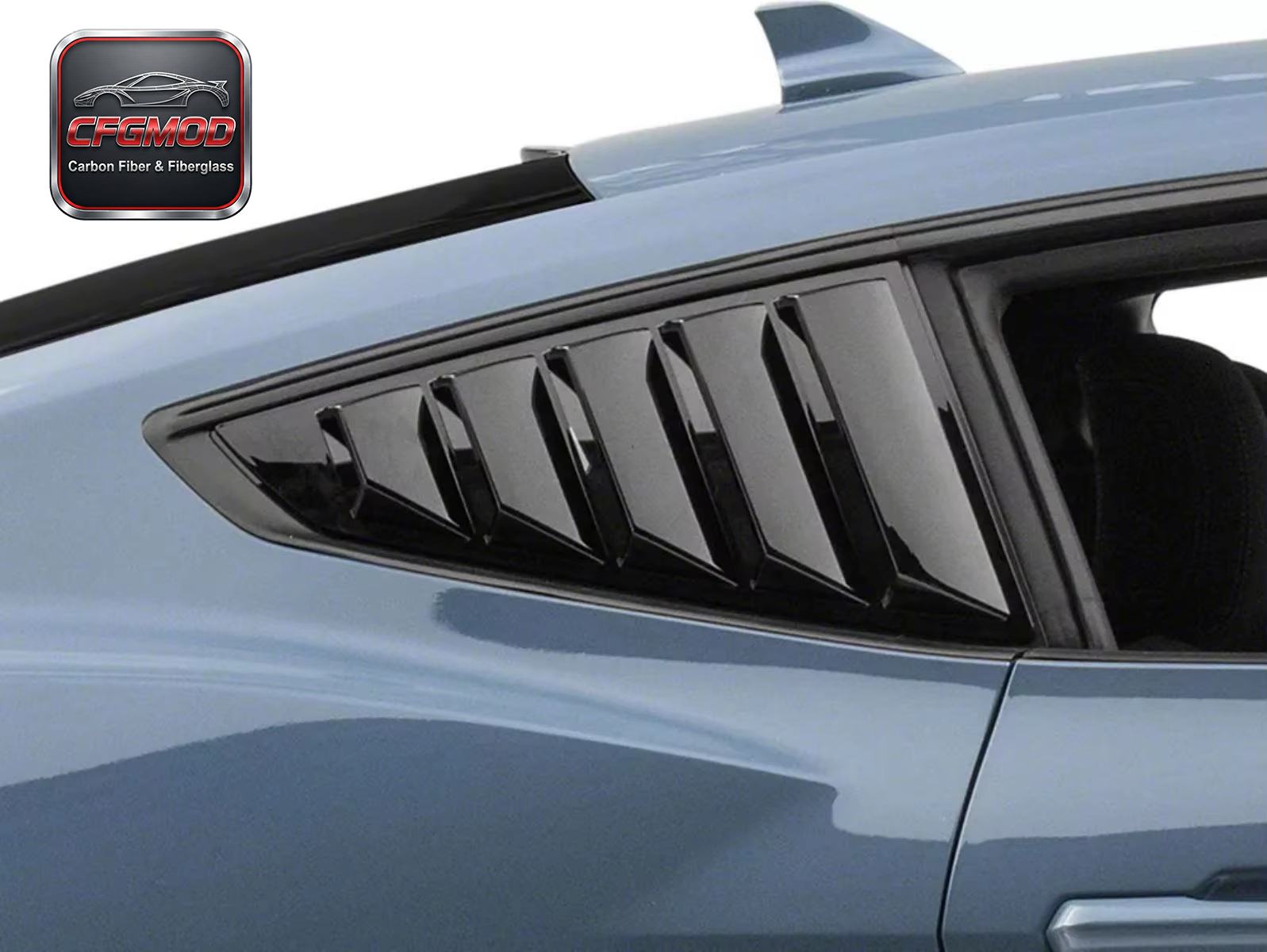 GT Style Dry Carbon Fiber Rear Window Louvers Sun Shade for 2024+ Ford Mustang S650 — 5
