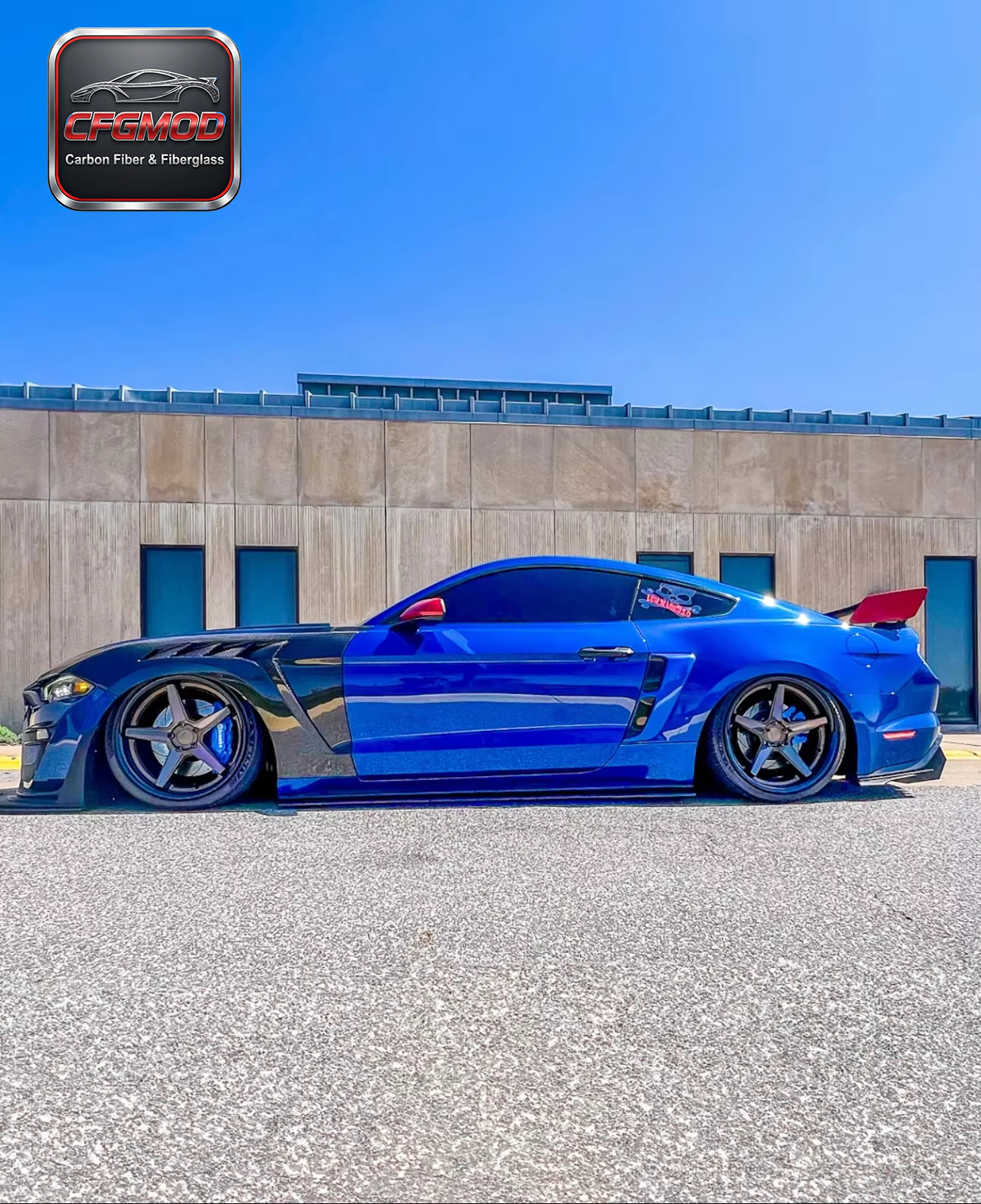 GTD Style Dry Carbon Fiber Resin Front Fenders for 2018-2022 Ford Mustang S550 — 1
