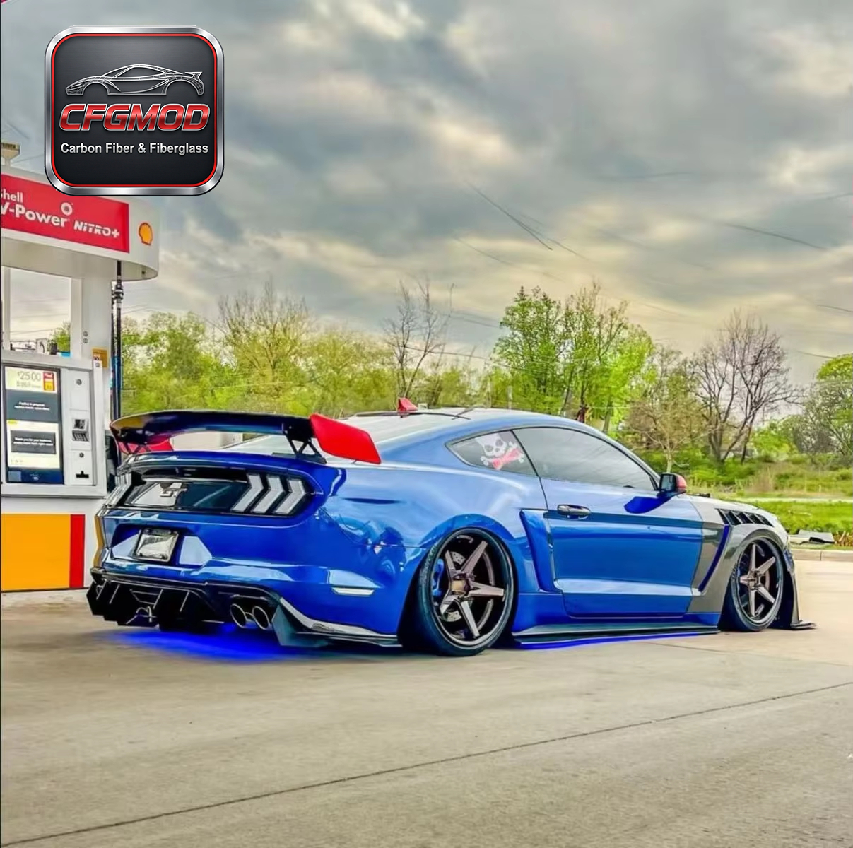 GTD Style Dry Carbon Fiber Resin Front Fenders for 2018-2022 Ford Mustang S550 — 5