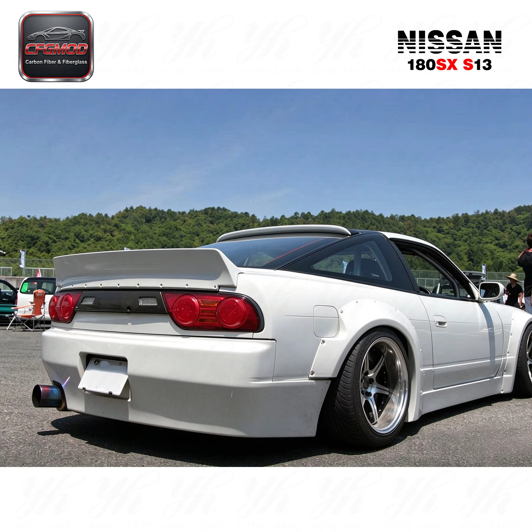 FRP Glass Fiber Bodykit Fit for 180SX PS13 Rocket Bunny RB Style Rear Trunk Spoiler Wing — 5