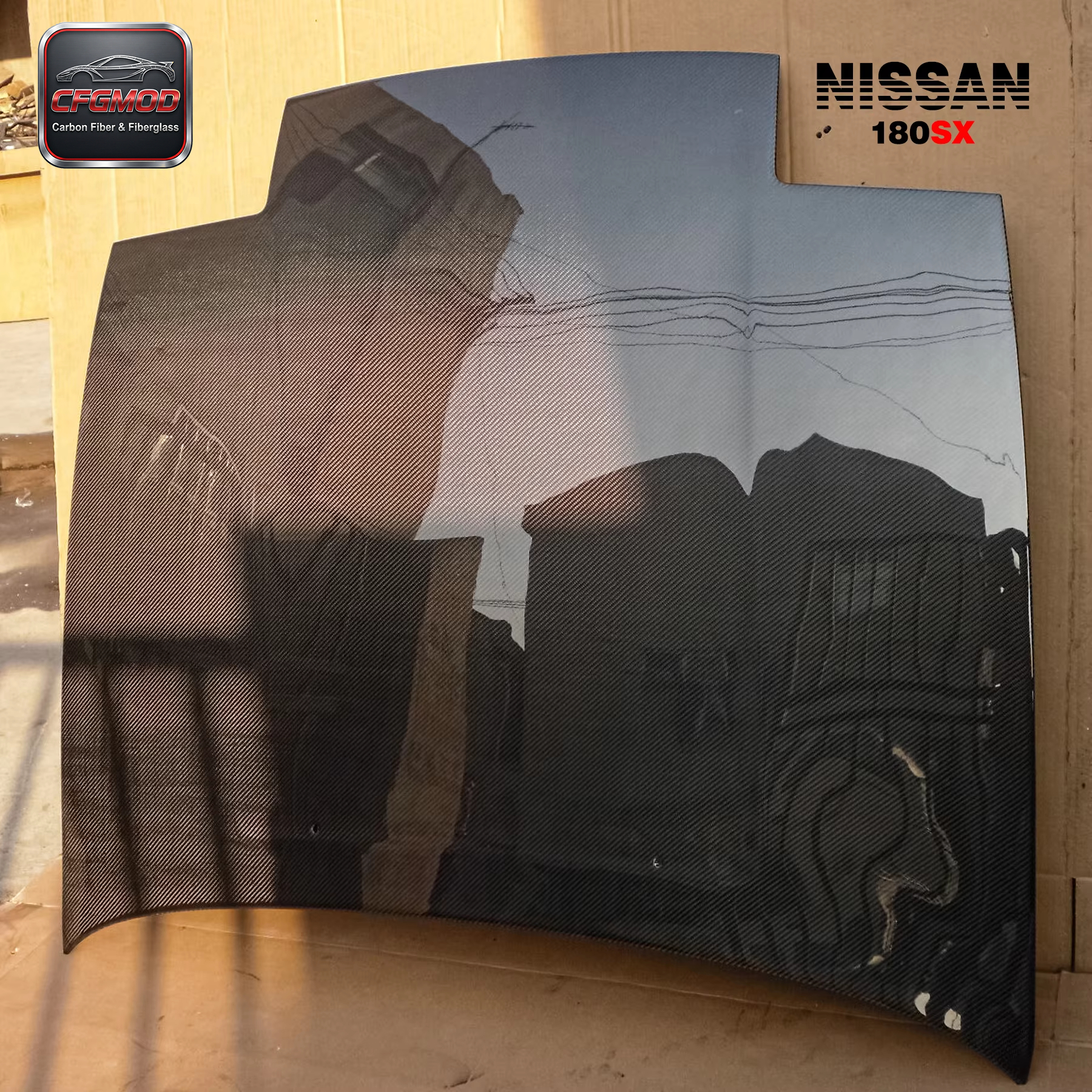 New 180SX OEM Style Carbon Fiber Front Hood-High Quality Easy Installation — 7