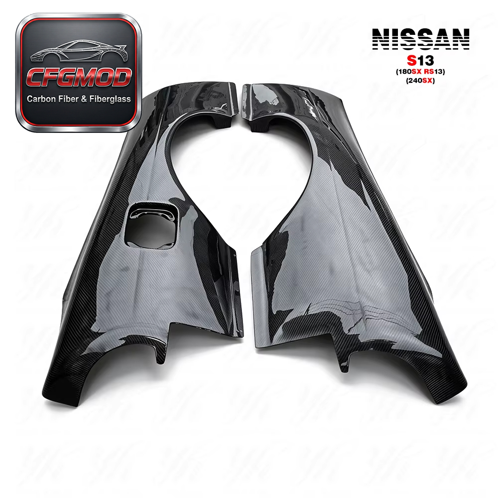 Carbon Fiber 180SX S13 Rear Fender +50mm Pair Black High Glossy 3k Twill Weave for — 3