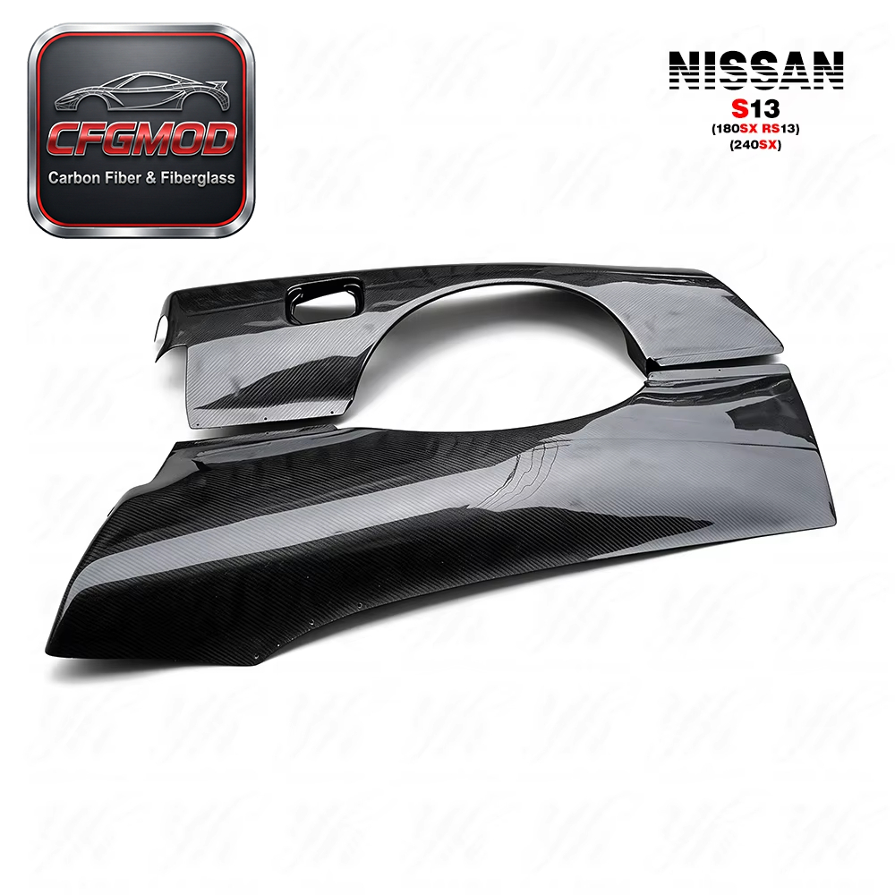 Carbon Fiber 180SX S13 Rear Fender +50mm Pair Black High Glossy 3k Twill Weave for — 4