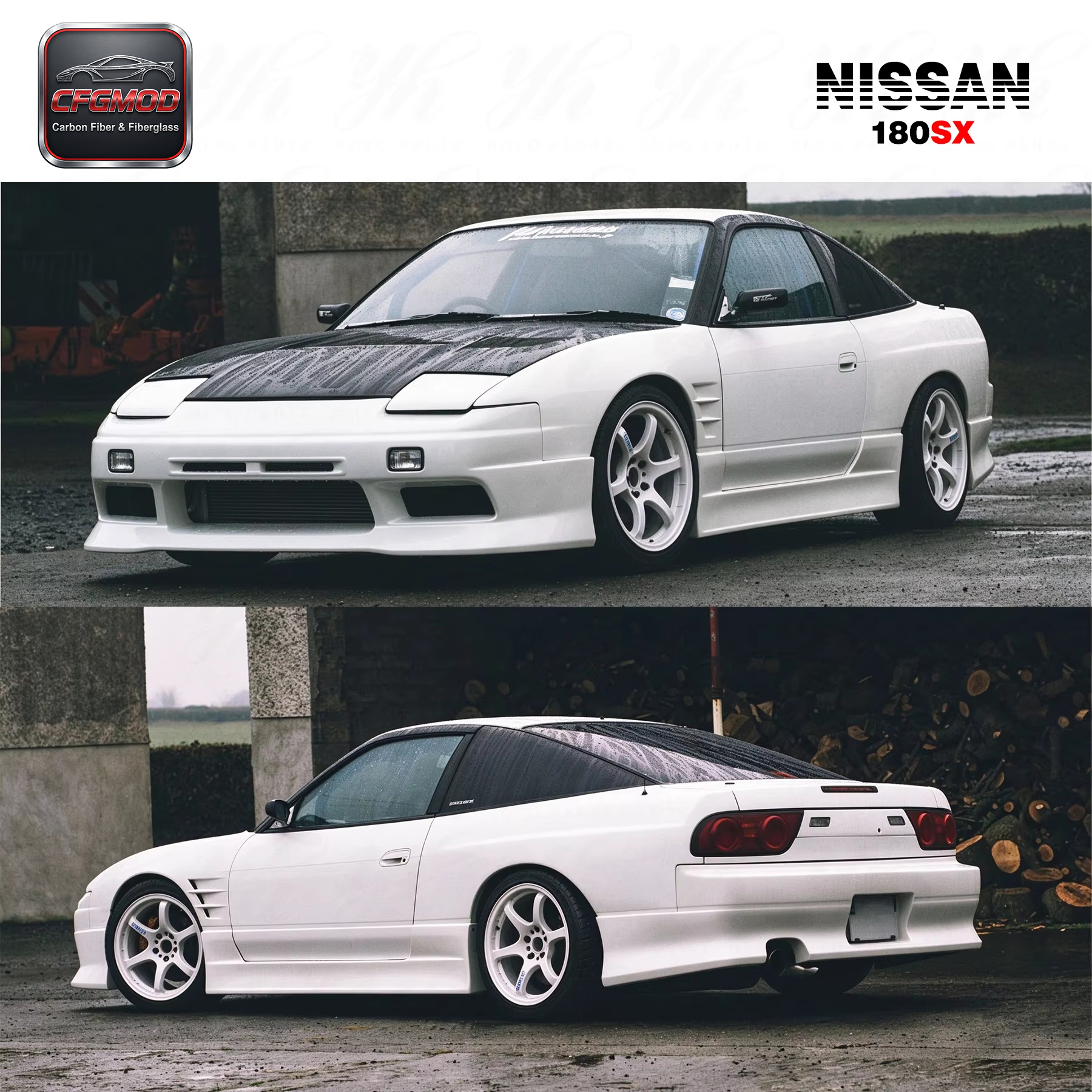 Glass Fiber FRP FRONT FENDER +30MM for 180SX G-CORPORATION TYPE-2 STYLE FRP (a Pair) — 5