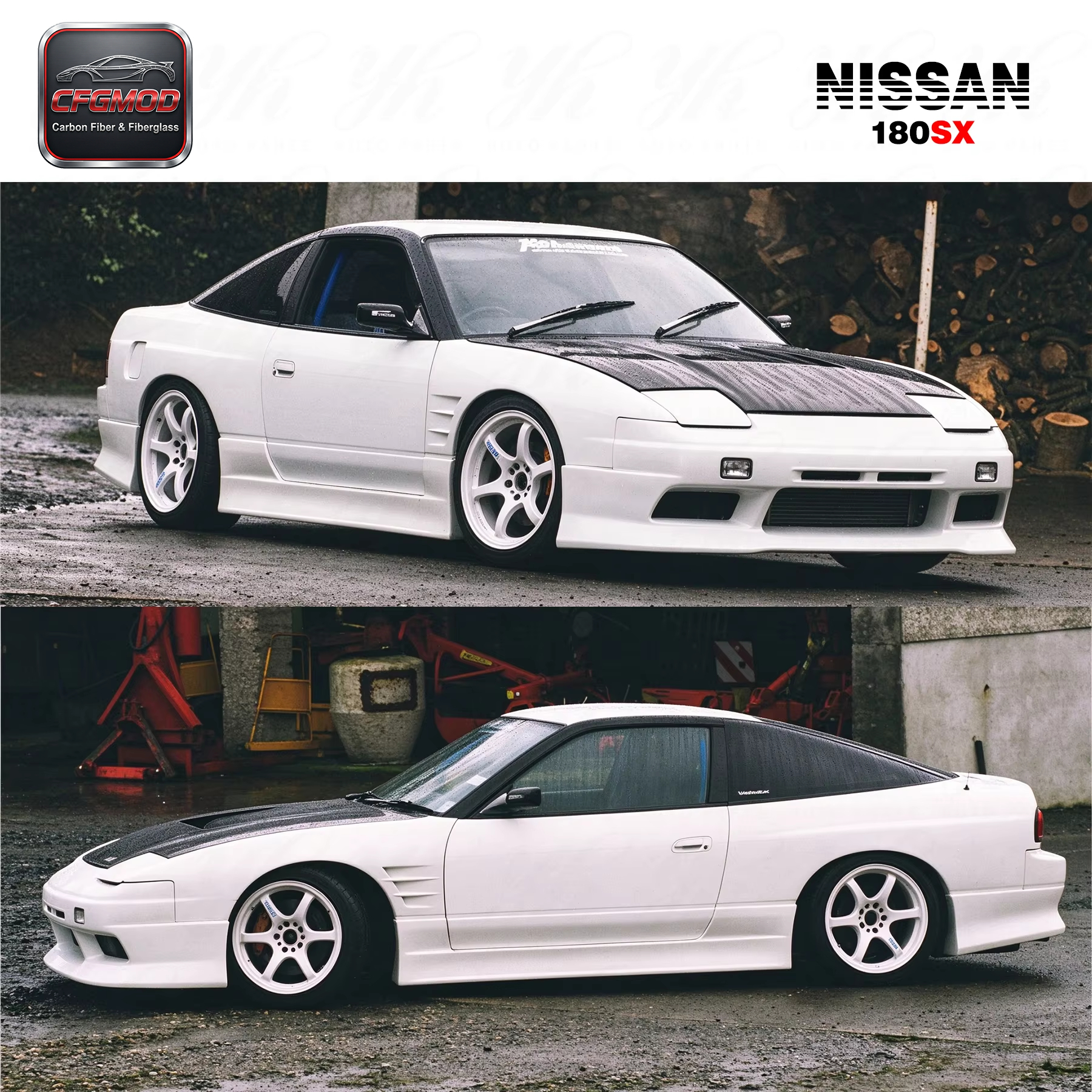Glass Fiber FRP FRONT FENDER +30MM for 180SX G-CORPORATION TYPE-2 STYLE FRP (a Pair) — 6