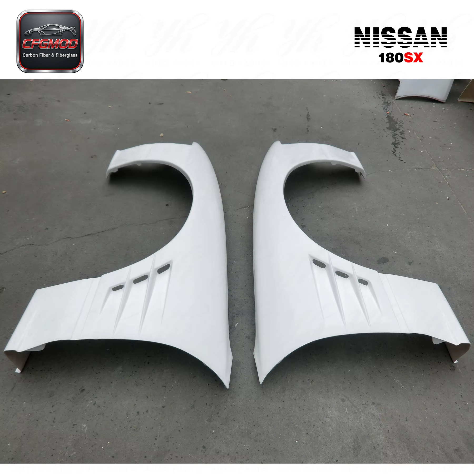 Glass Fiber FRP FRONT FENDER +30MM for 180SX G-CORPORATION TYPE-2 STYLE FRP (a Pair) — 9