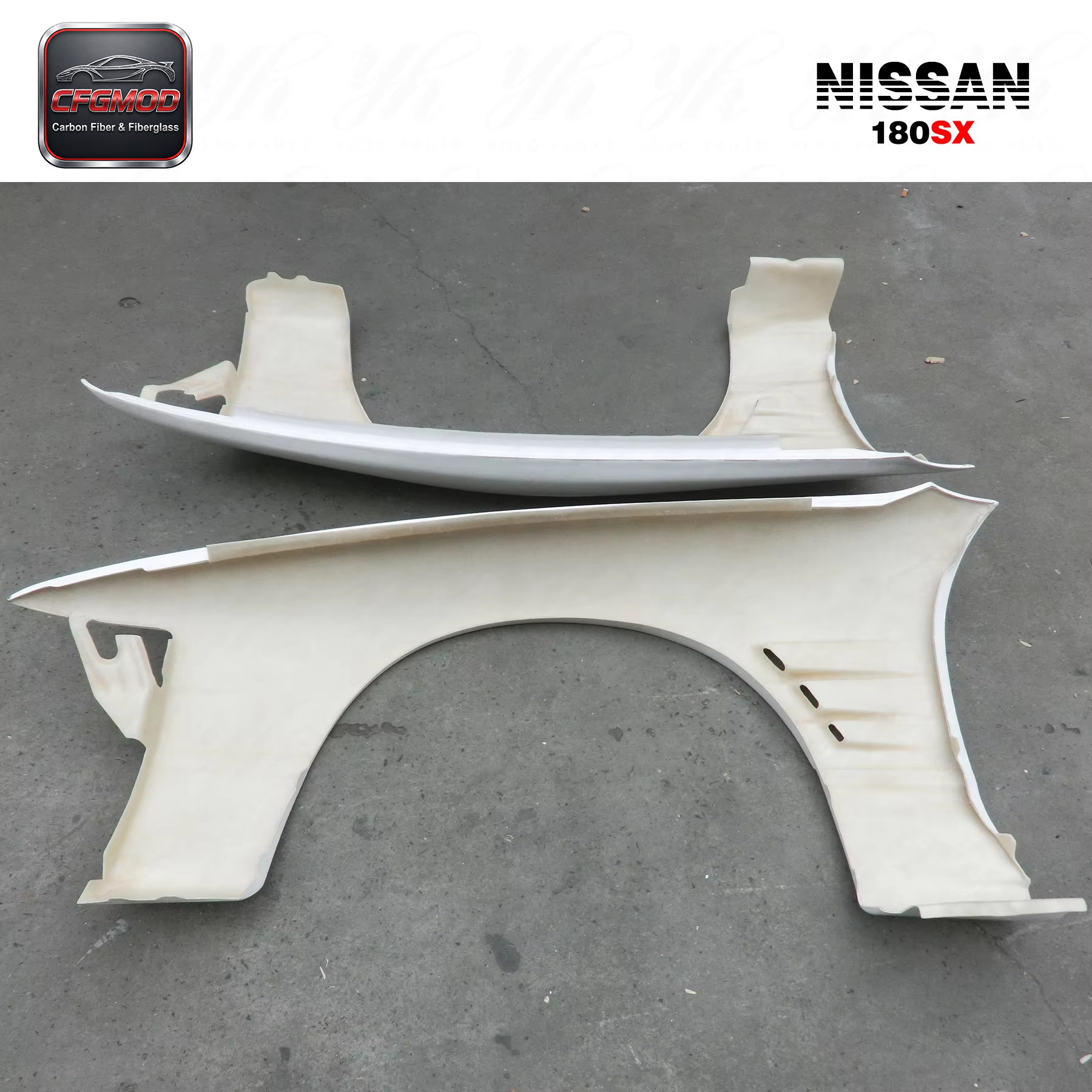 Glass Fiber FRP FRONT FENDER +30MM for 180SX G-CORPORATION TYPE-2 STYLE FRP (a Pair) — 10