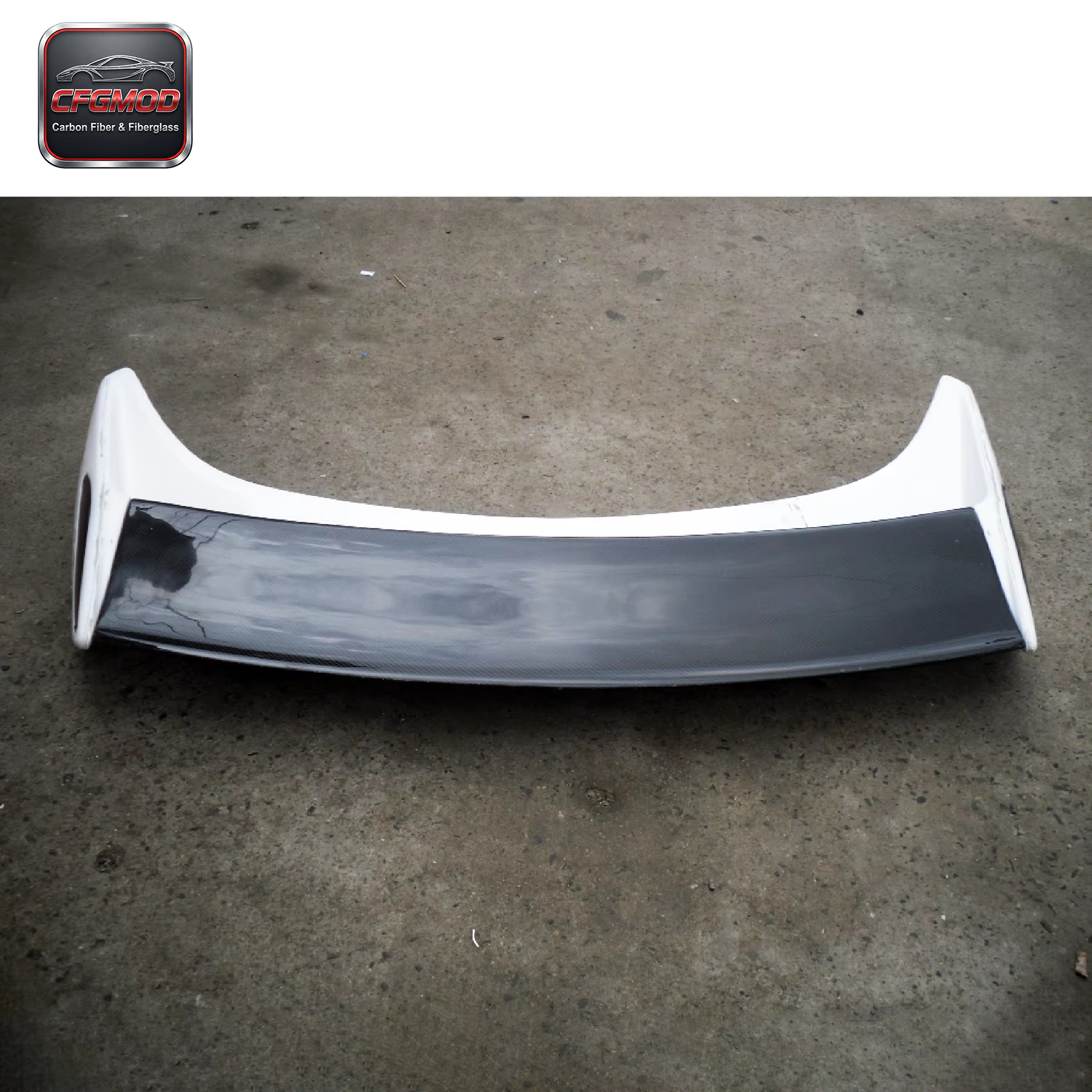 350Z Z33 Nismo V2 Style Single Rear Spoiler Carbon Fiber BLADE White Base — 4