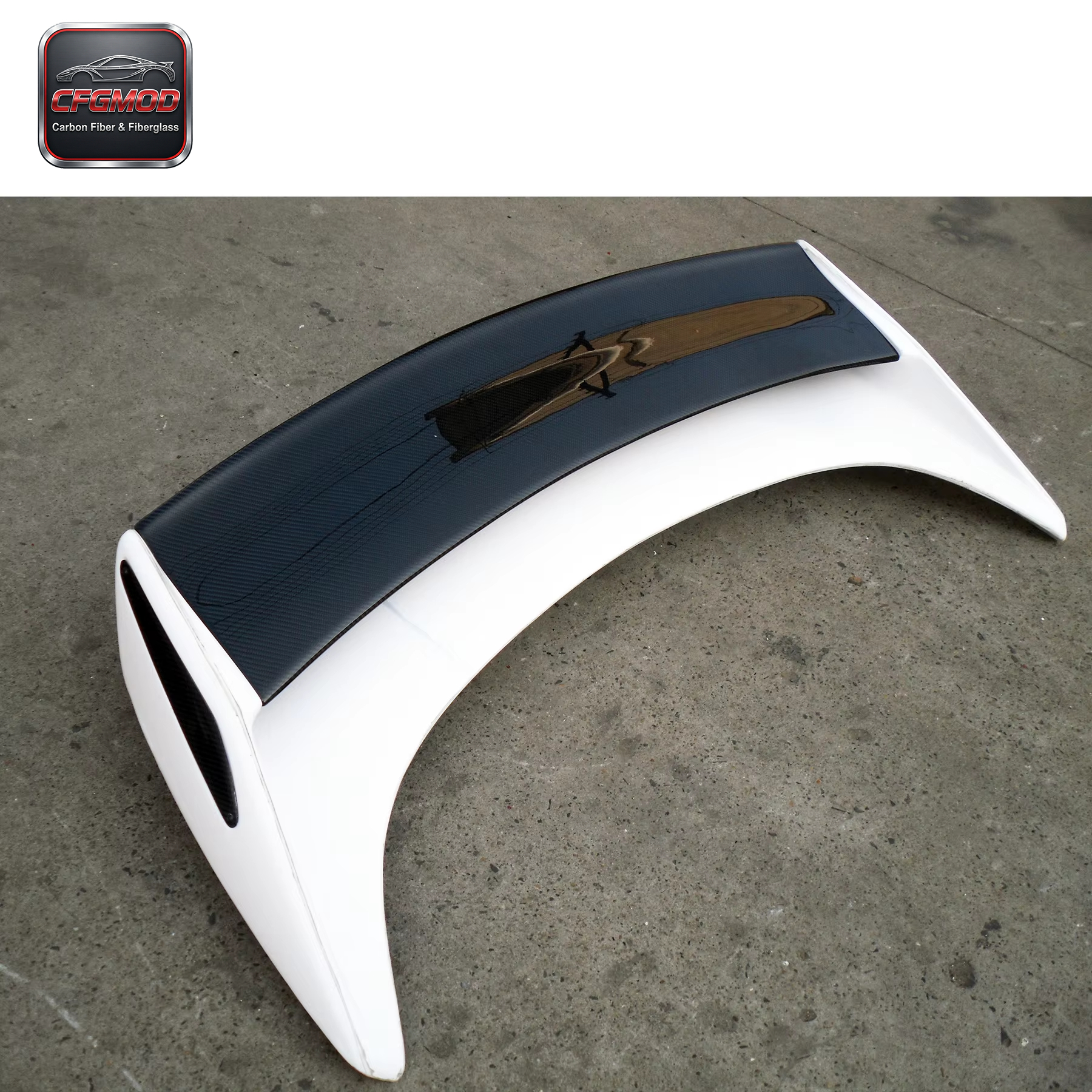 350Z Z33 Nismo V2 Style Single Rear Spoiler Carbon Fiber BLADE White Base — 5