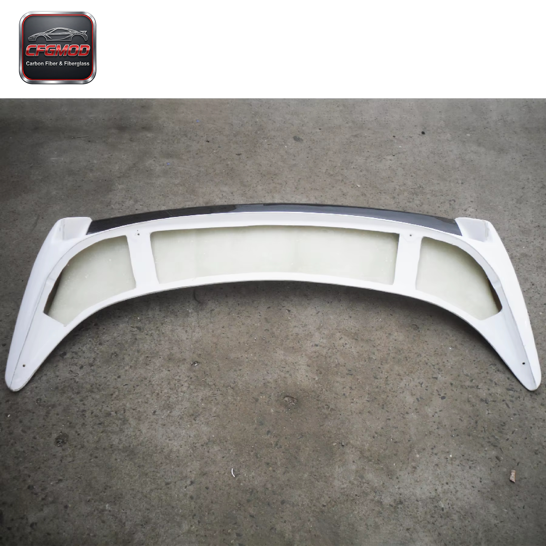 350Z Z33 Nismo V2 Style Single Rear Spoiler Carbon Fiber BLADE White Base — 6