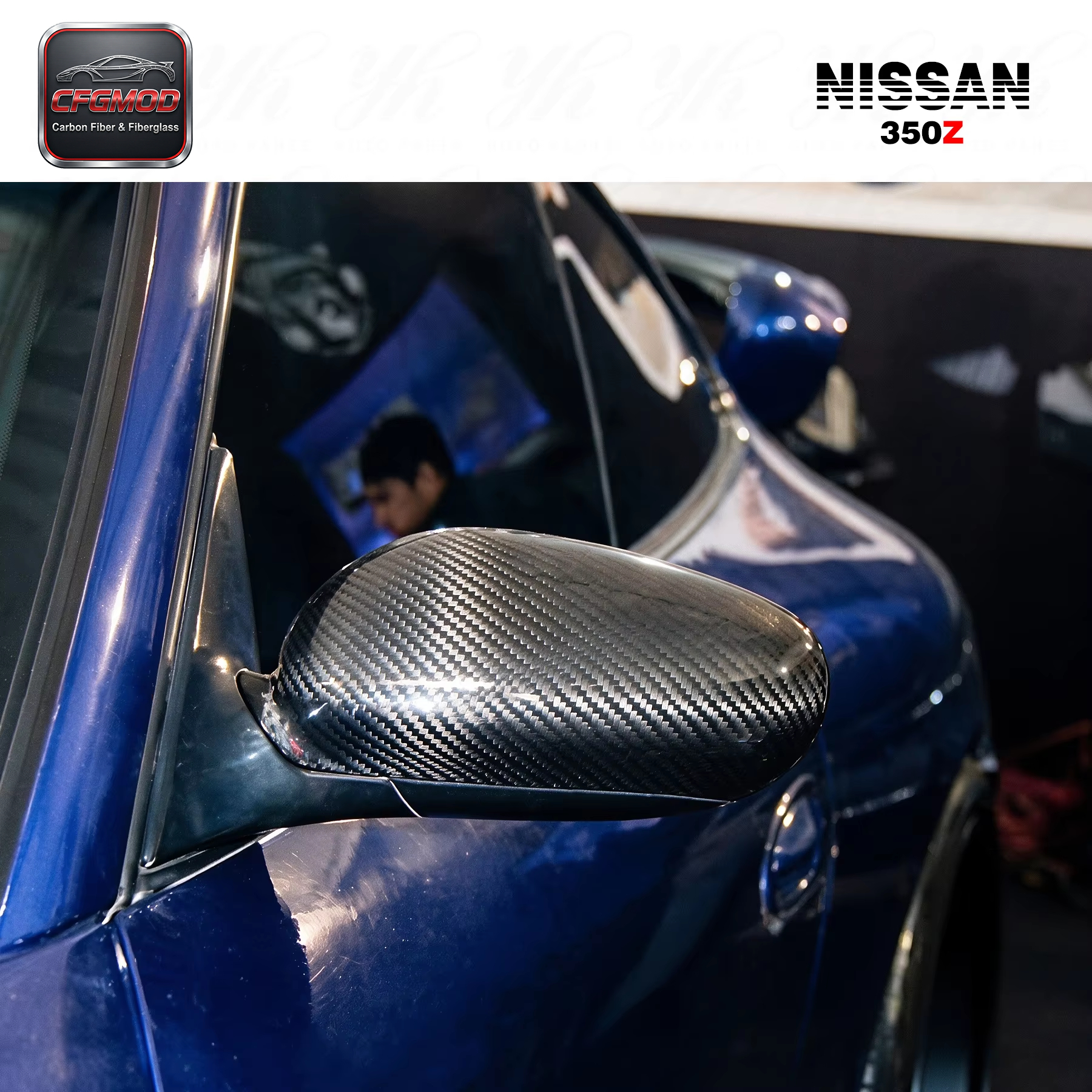 Carbon Fiber CF SIDE MIRROR COVER for 350Z Z33 FAIRLADY New Coming Bodykit — 5