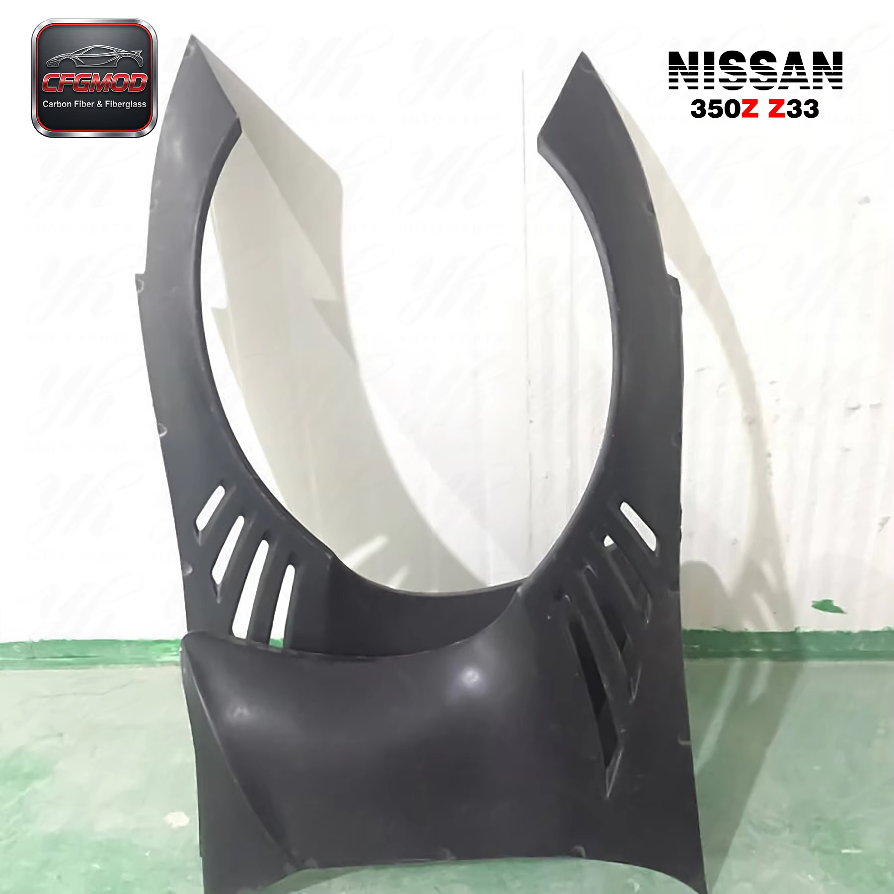 Black CFGMOD Brand High Quality Fiber Glass FRP Bodykit 2008-2009 Nissan 350Z Z33 RB Rocket Bunny Style Front/Rear Fender Flares 1 — 8