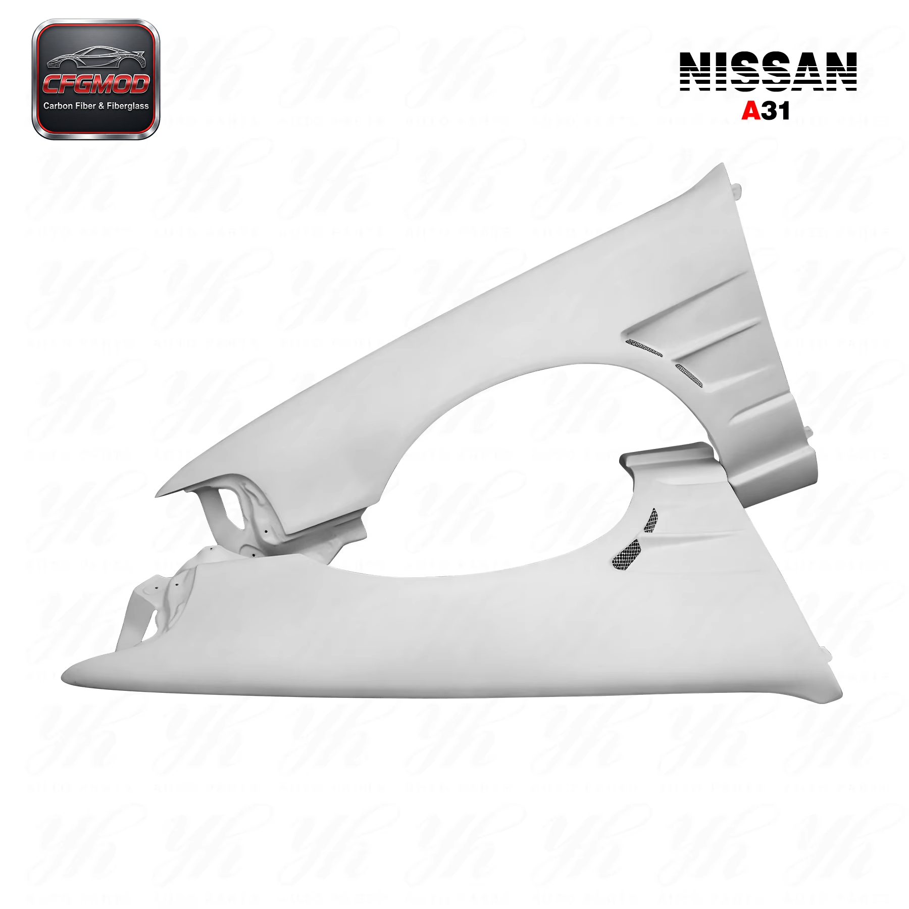 A31 Cefiro D-MAX Style +30mm Front Fenders Glass Fiber Black New 1988-1994 — 2