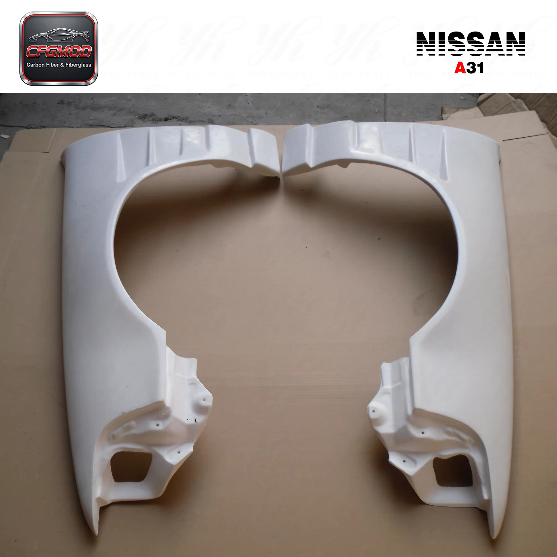 A31 Cefiro D-MAX Style +30mm Front Fenders Glass Fiber Black New 1988-1994 — 8