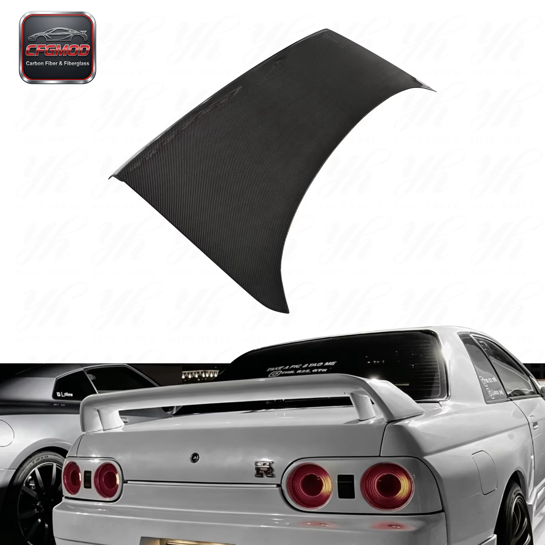 For Skyline R32 OEM Carbon Fiber Rear Trunk CF — 5