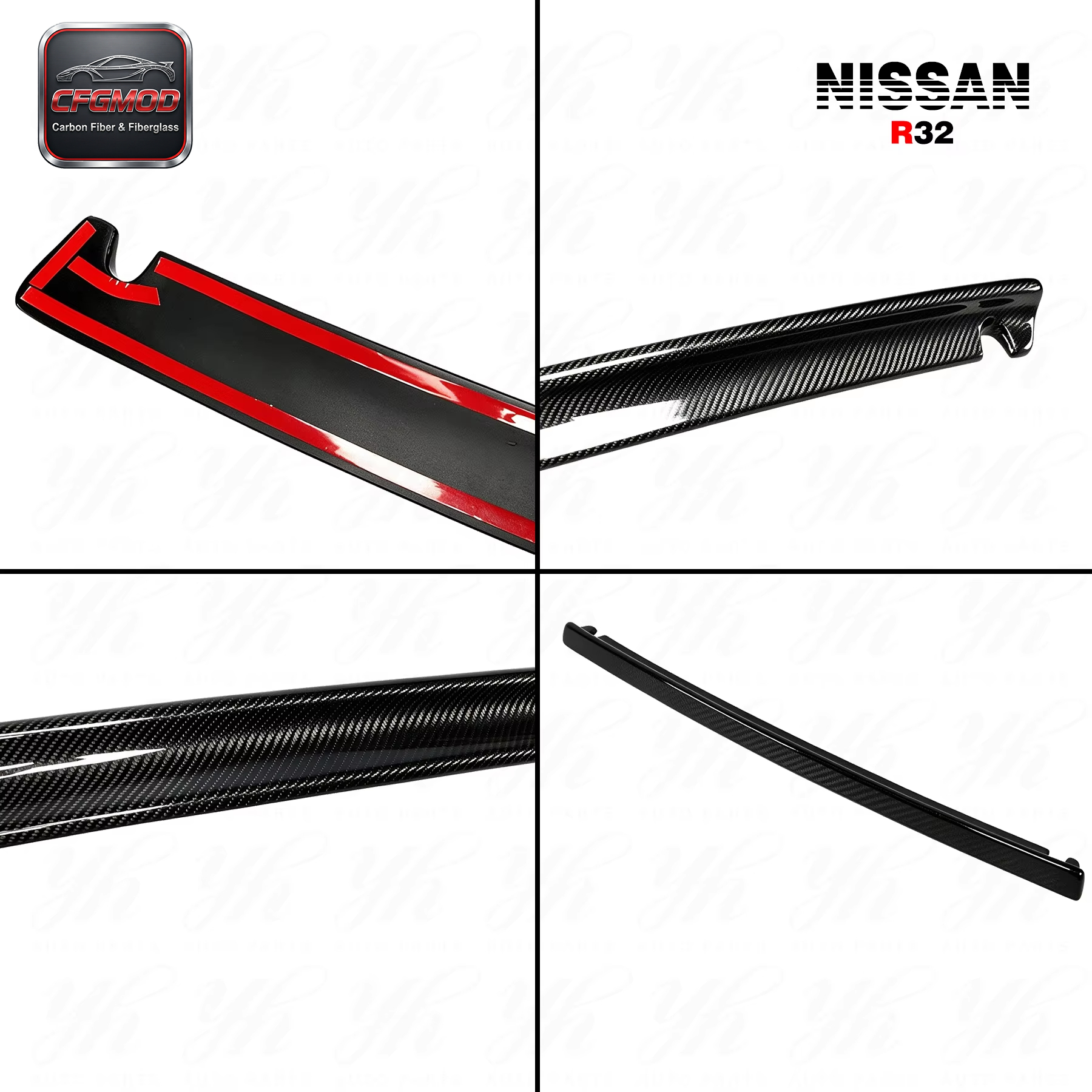 Auto Racing Bodykit Carbon Fiber CF Rear Bootlid Lip Spoiler Wing Fit for 1989-1994 Skyline R32 GTS/GTR NI Style — 3
