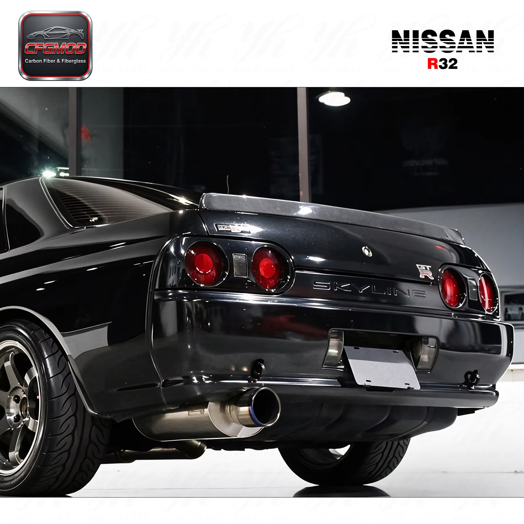 Auto Racing Bodykit Carbon Fiber CF Rear Bootlid Lip Spoiler Wing Fit for 1989-1994 Skyline R32 GTS/GTR NI Style — 7