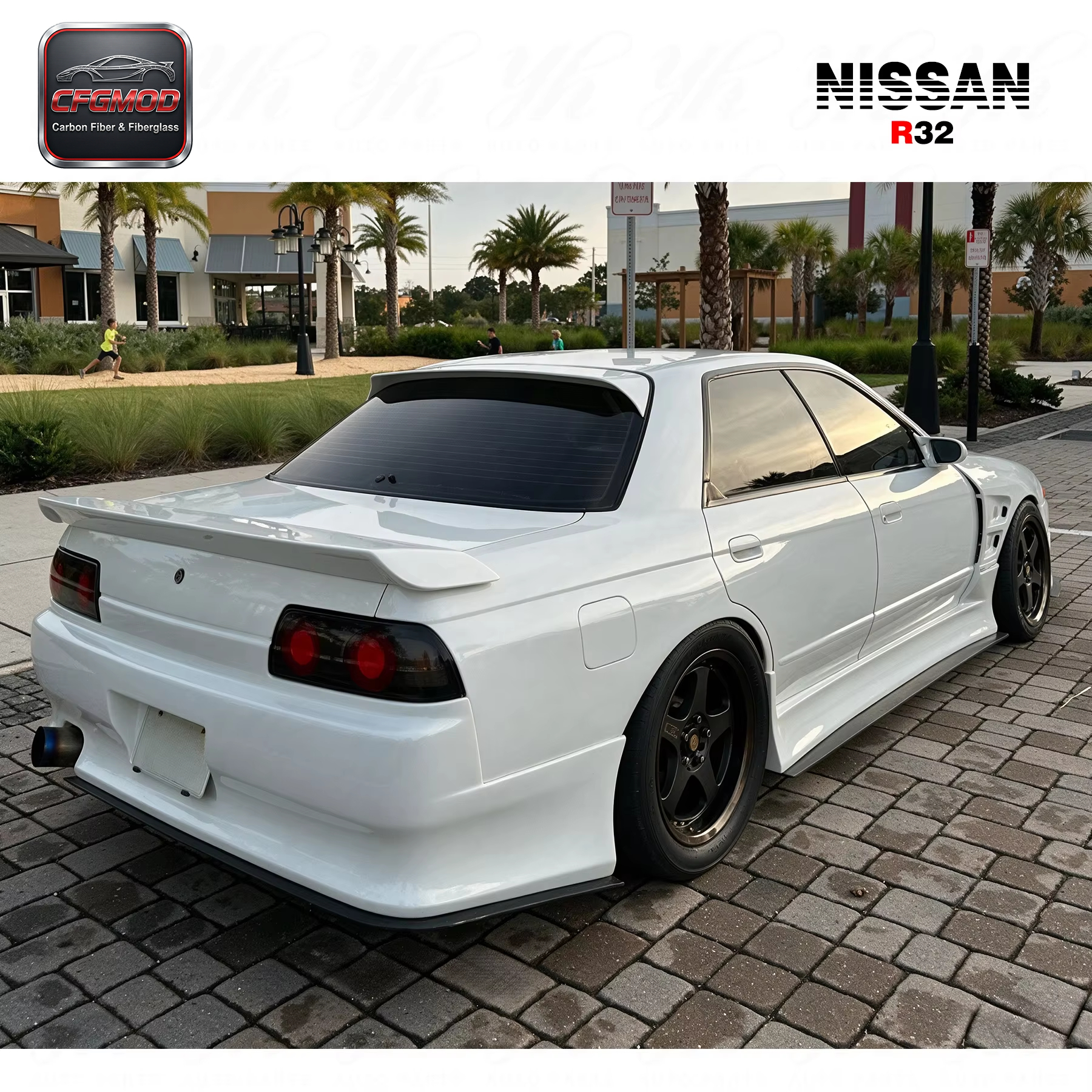 Carbon Fiber CF Rear Roof Spoiler Wing Ducktail Fit for 1989-1994 Skyline R32 GTS GTR Dmax DM Style — 6