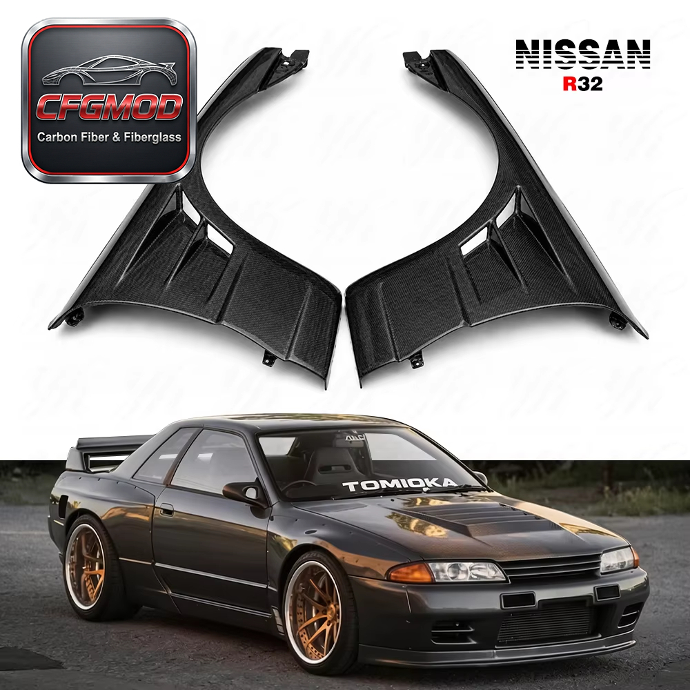 For R32 GTS BN-Sports Front Fenders (pair ) CF Carbon Fiber — 1