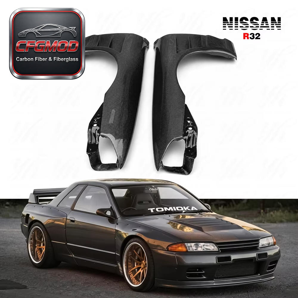 For R32 GTS BN-Sports Front Fenders (pair ) CF Carbon Fiber — 2