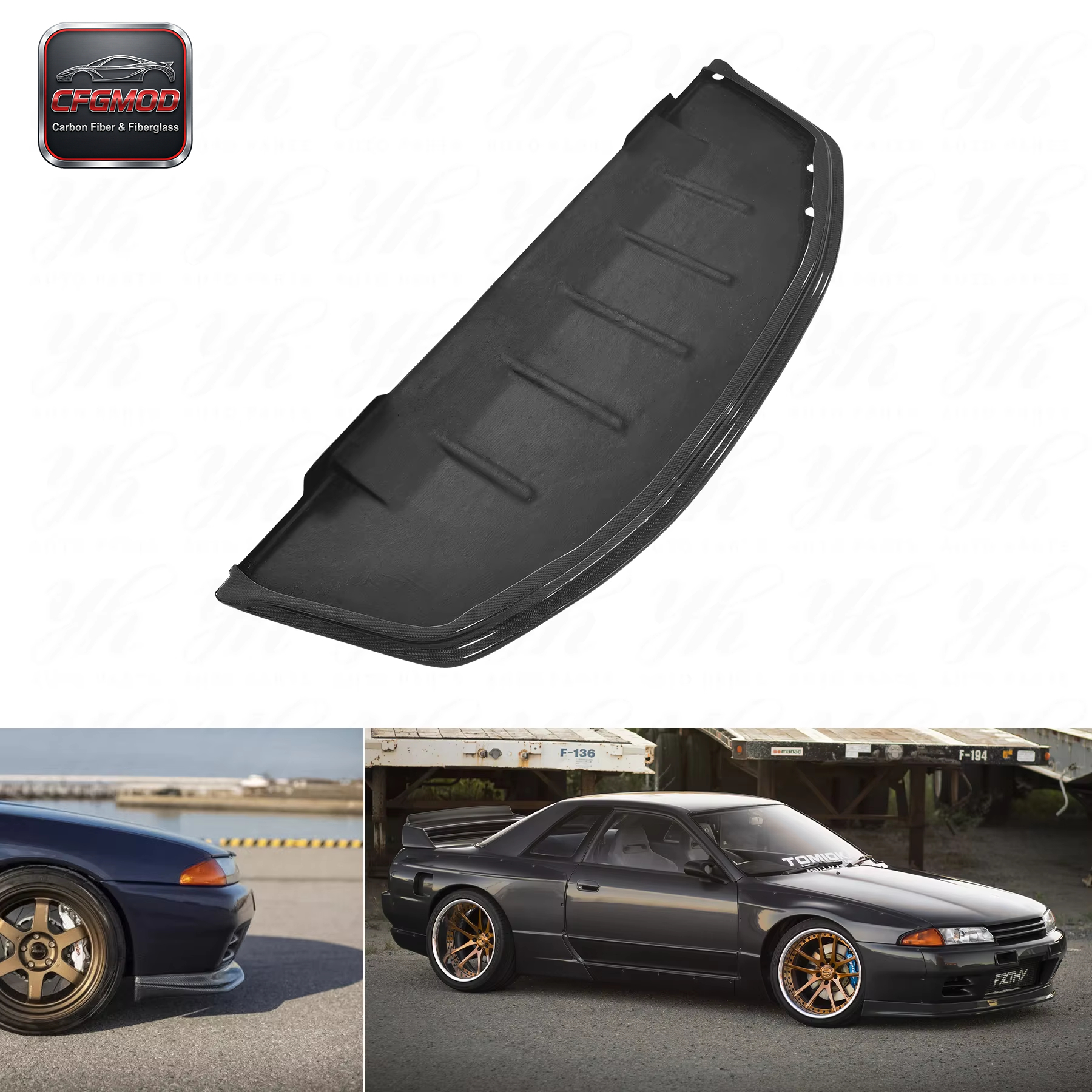 Glass Fiber GTR AB-Flug Style Front Lip with Under-Tray for R32 FRP/carbon — 8