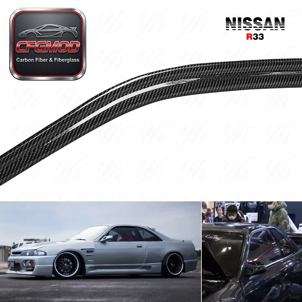 Carbon Fiber RAIN Wind Deflector Sheltor Lever VISOR 2 Pcs Fit for Carbon Fiber 1995-1998 Skyline R33 GTR GTS — 4