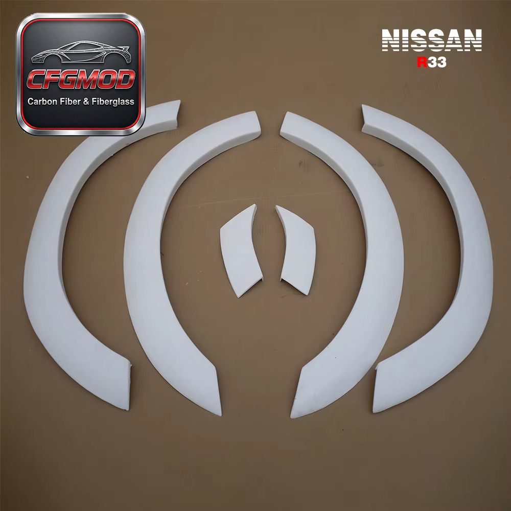 Carbon Fiber CF Wheel Arches Extensions Eyebrow for Skyline R33 GTST/GTR Nisom NI 400R Style — 8