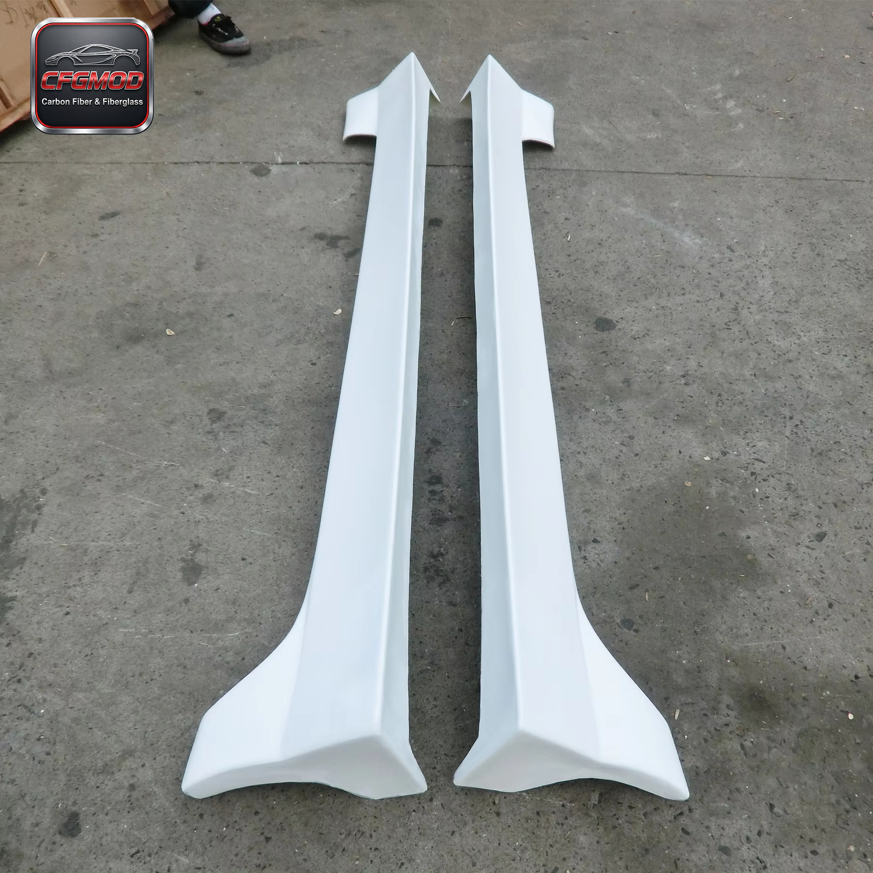 White Fiber Glass FRP Anti-Collision Strip Side Skirts for Nissan Skyline R33 BN-Sports 1998-1999 — 3