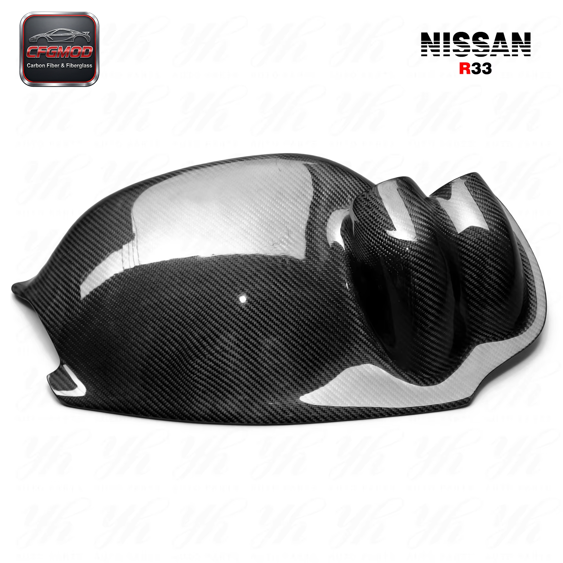Carbon Fiber Skyline R33 GTR GTS Dash Twin Gauge Pod CF Black — 1